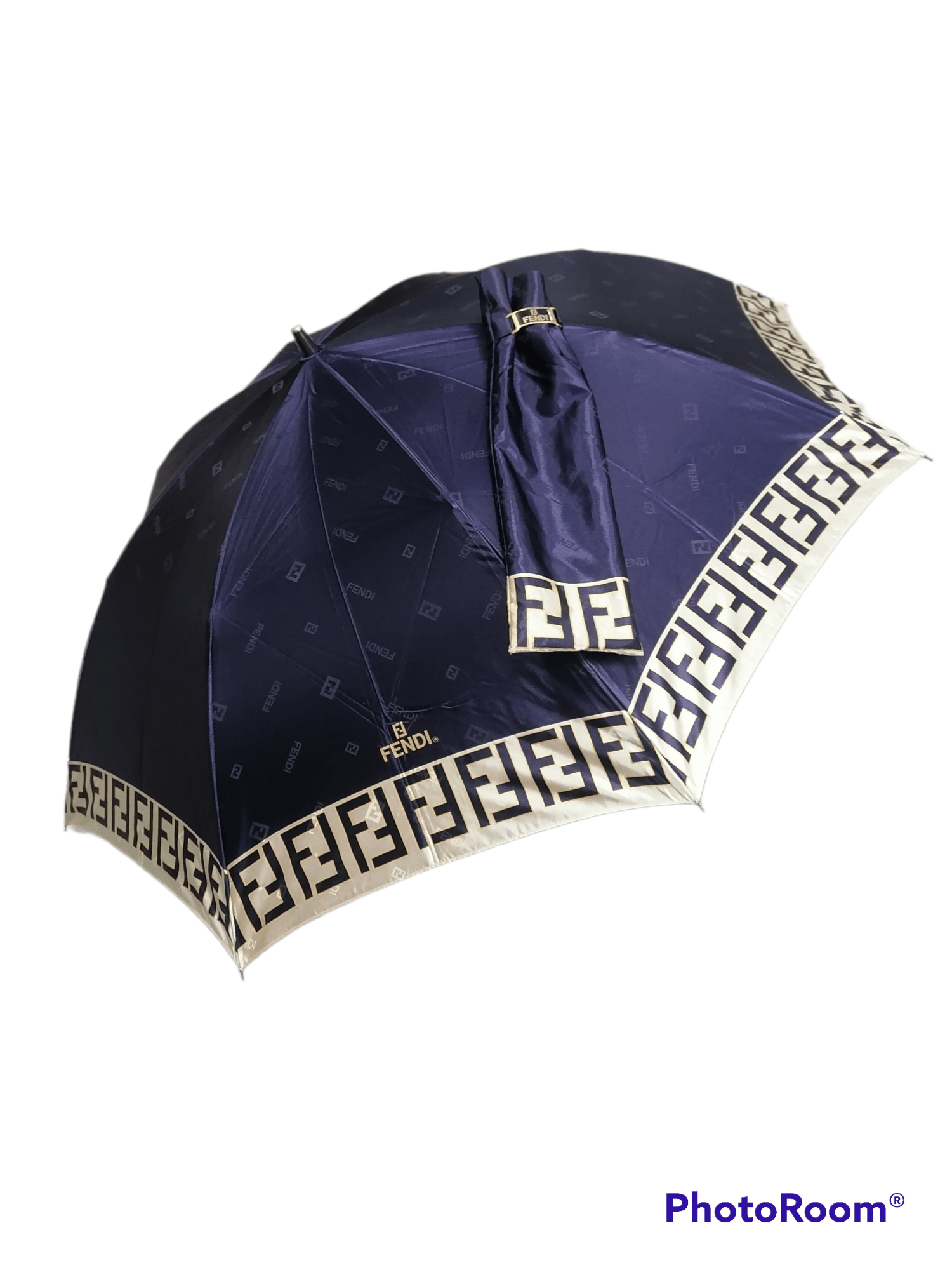 image of Vintage Fendi Umbrella in Blue, Men's