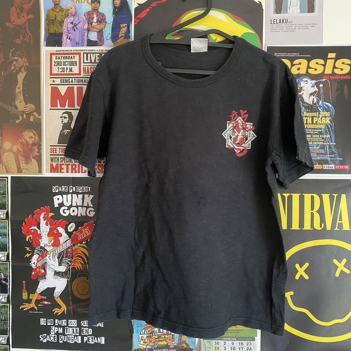 Vintage Vintage Japanese Black t-shirt with Dragon on Back Size US M / EU 48-50 / 2 - 2 Thumbnail