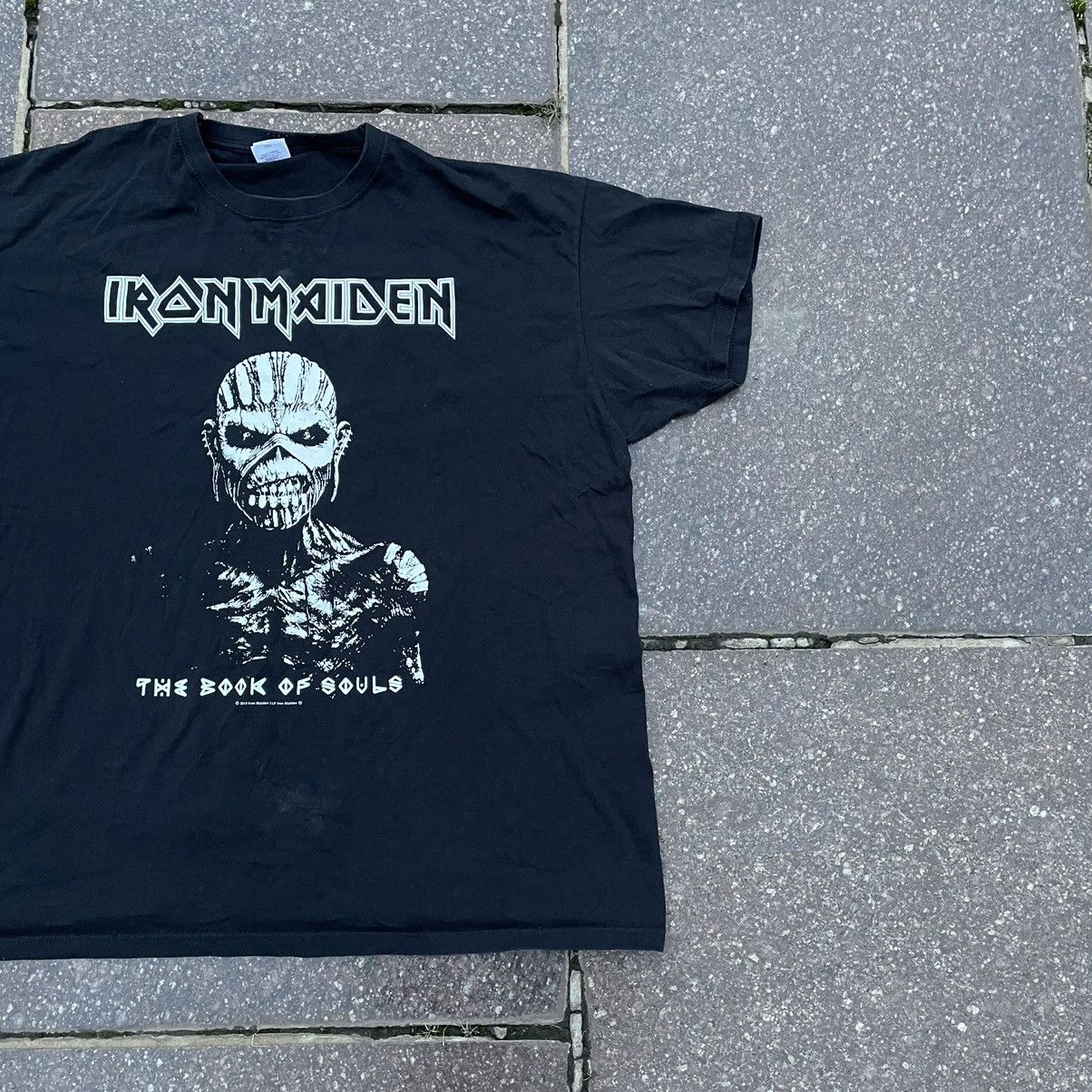 Vintage Vintage 90s Iron Maiden Band Tee Graphic Skull Horror Black Size US XXL / EU 58 / 5 - 2 Thumbnail