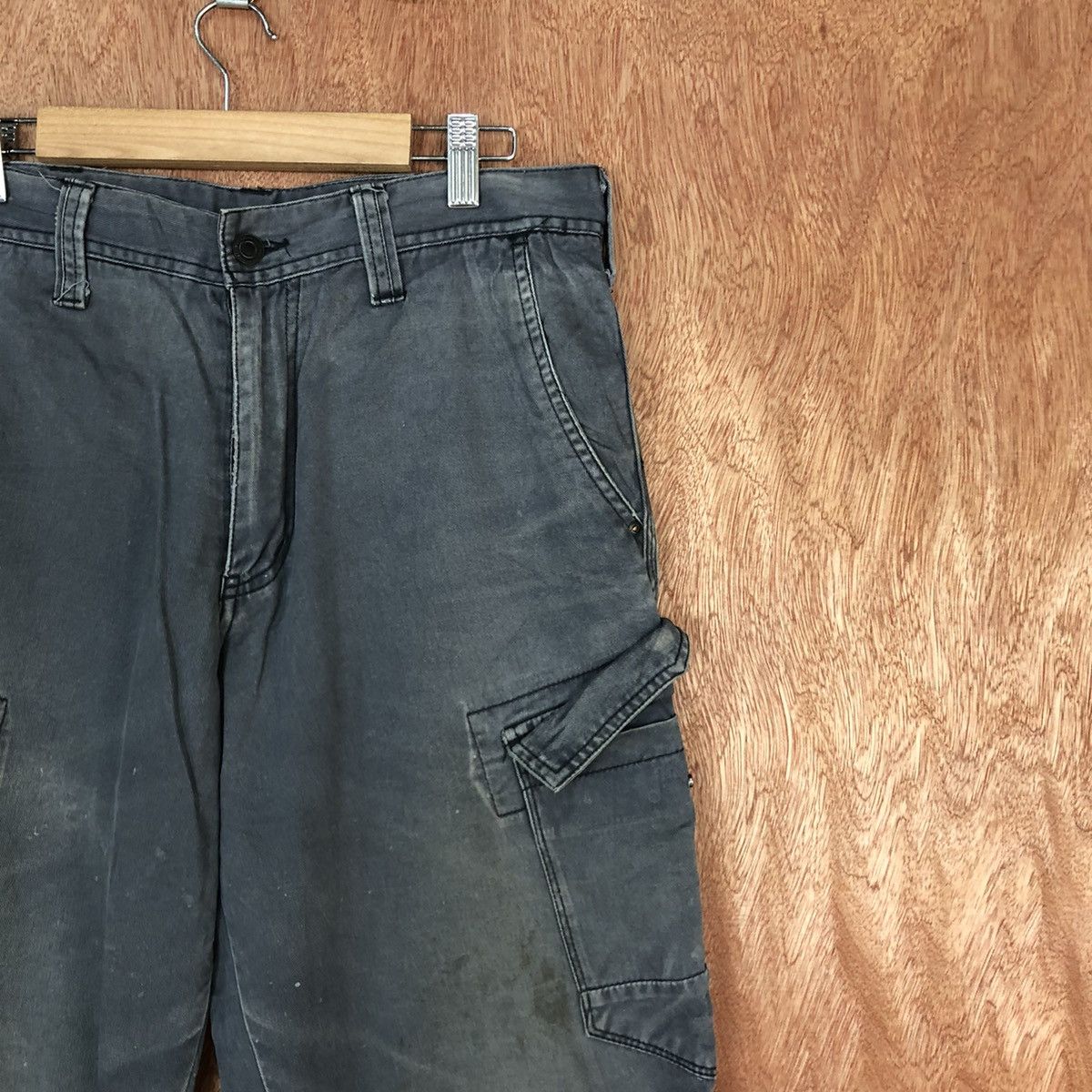 Japanese Brand Evenriver Grey dirty thrashed Multipocket Cargo Pants #c941 Size US 30 / EU 46 - 5 Thumbnail