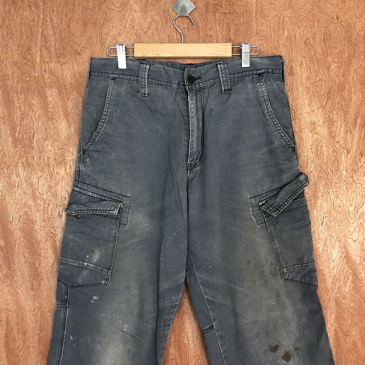 Japanese Brand Evenriver Grey dirty thrashed Multipocket Cargo Pants #c941 Size US 30 / EU 46 - 2 Thumbnail