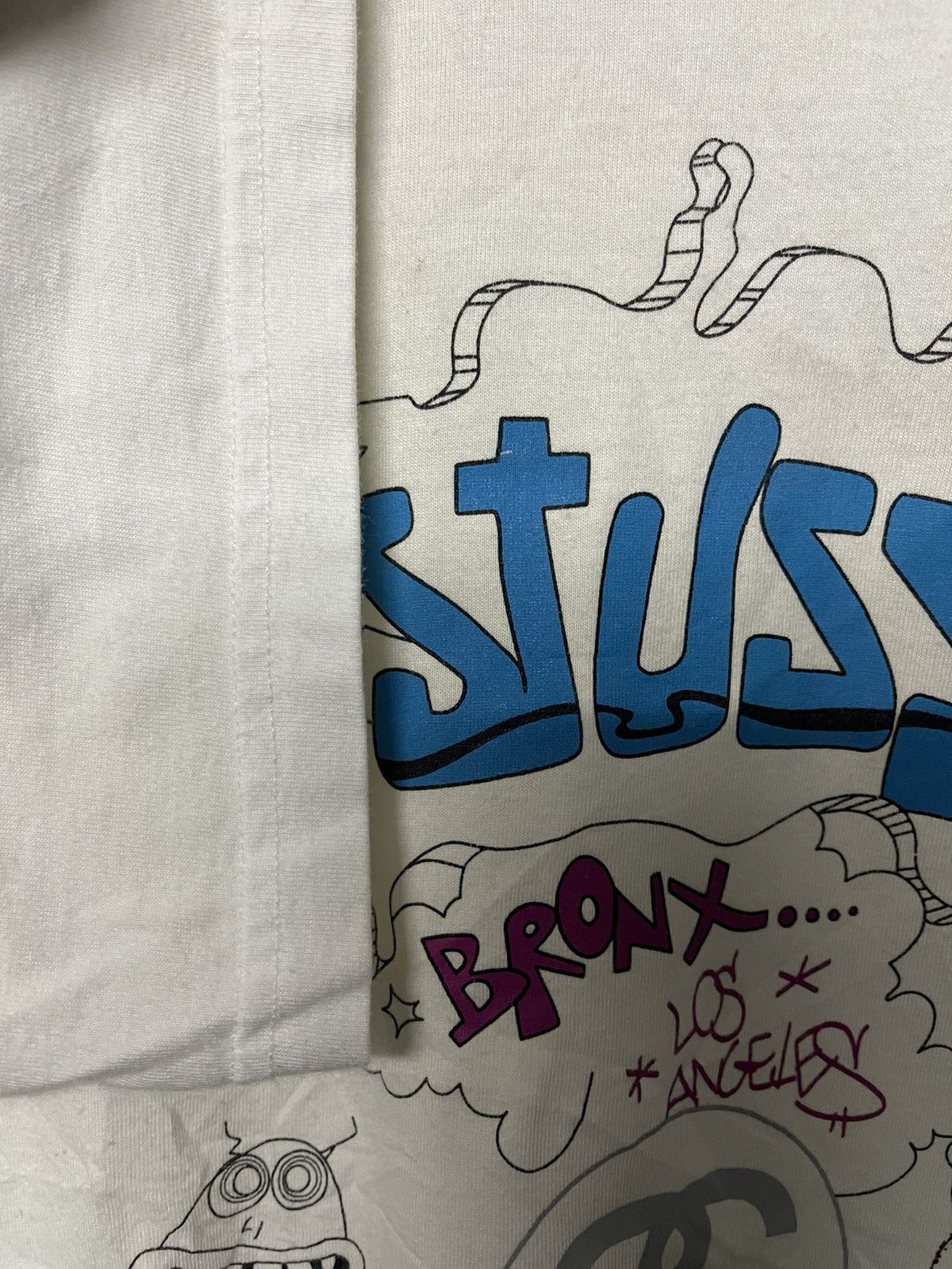 Stussy Vintage Stussy Cartoon Skateboard Mirror Print Tees Size US L / EU 52-54 / 3 - 7 Thumbnail