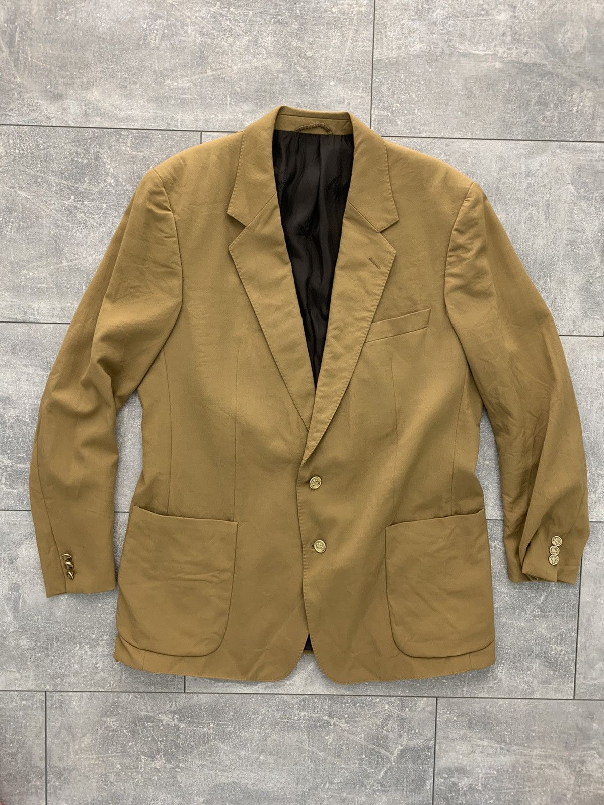 image of Burberry Burberrys Wool Blazer Vintage Hantak in Mustard, Men's (Size 54R)