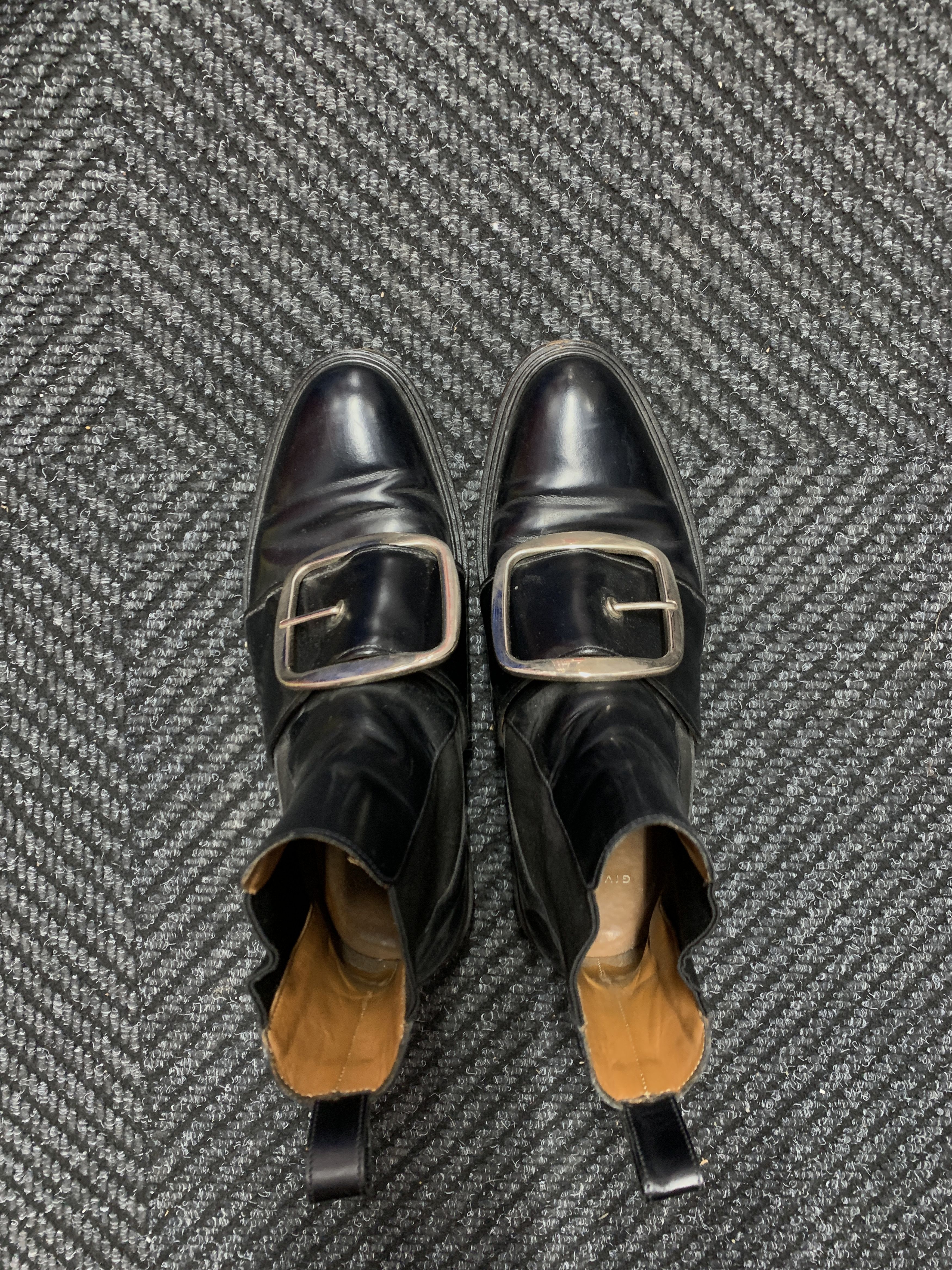 Buckle-Strap Leather Ankle Boot