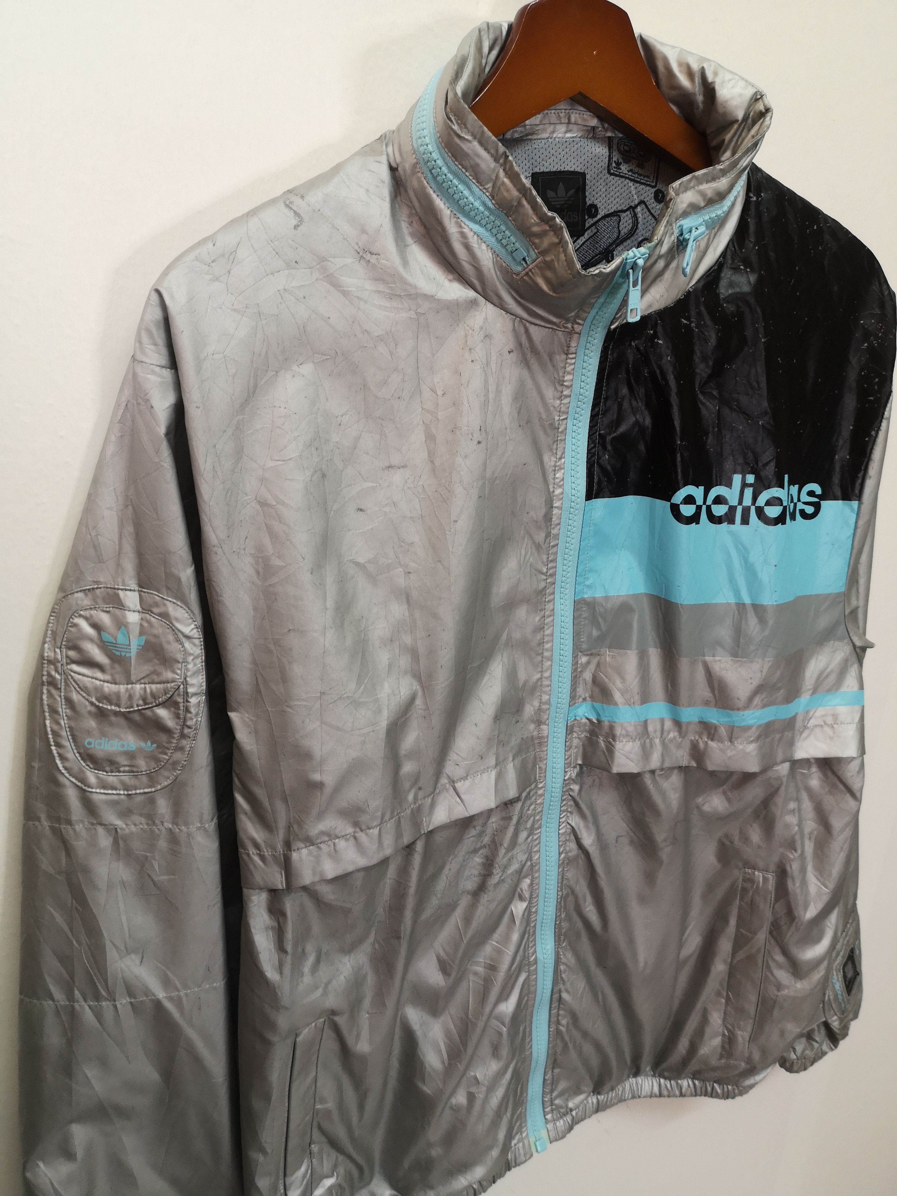 Adidas × Vintage Adidas Running Windbreaker Sleeve watch Jacket Size US M / EU 48-50 / 2 - 2 Thumbnail