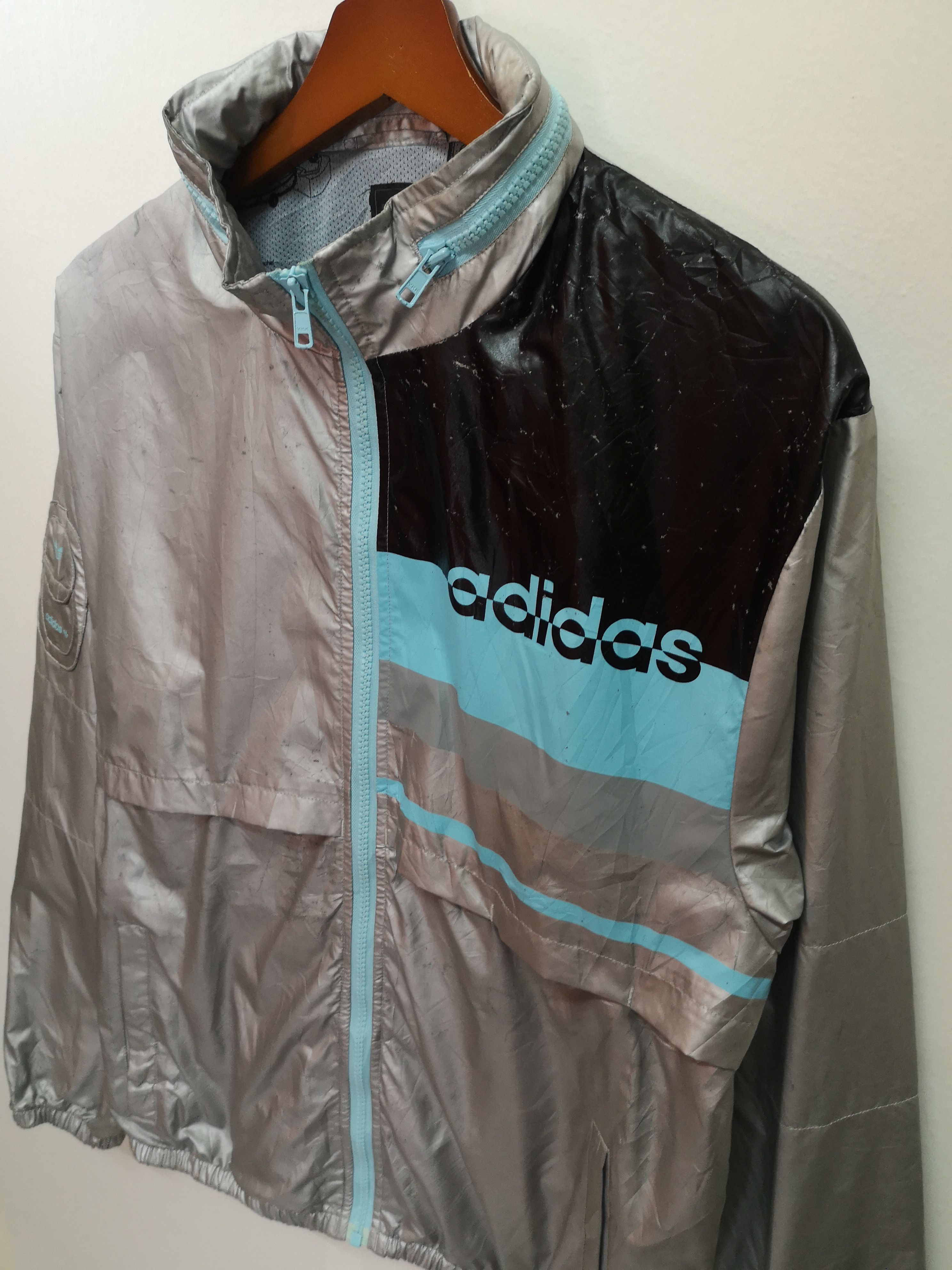 Adidas × Vintage Adidas Running Windbreaker Sleeve watch Jacket Size US M / EU 48-50 / 2 - 3 Thumbnail