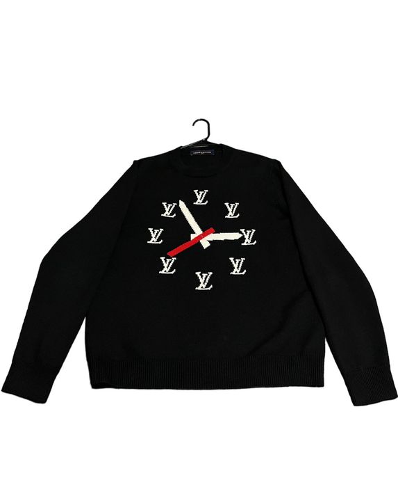 louis vuitton clock sweater black