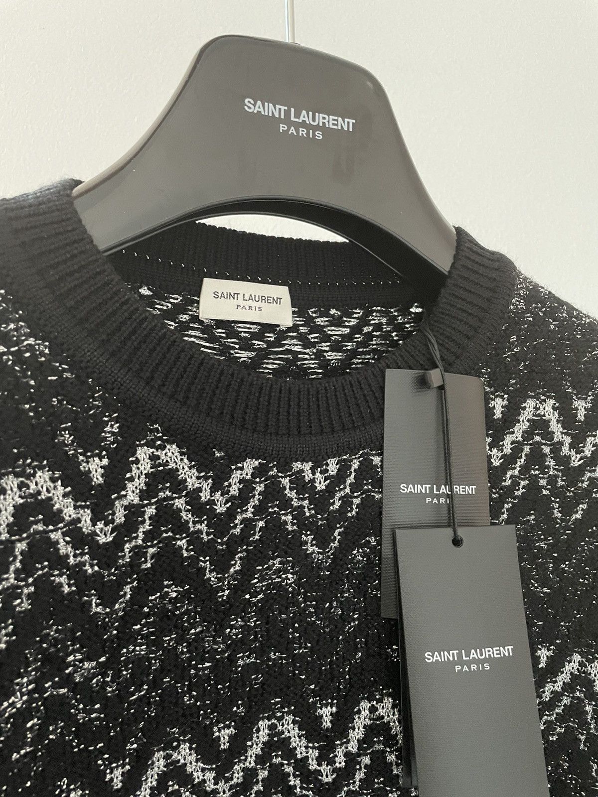 Hedi Slimane × Saint Laurent Paris × Yves Saint Laurent $1,550 Value Super Runway Rare Lurex Wool Sweater Brand New Size US L / EU 52-54 / 3 - 8 Thumbnail