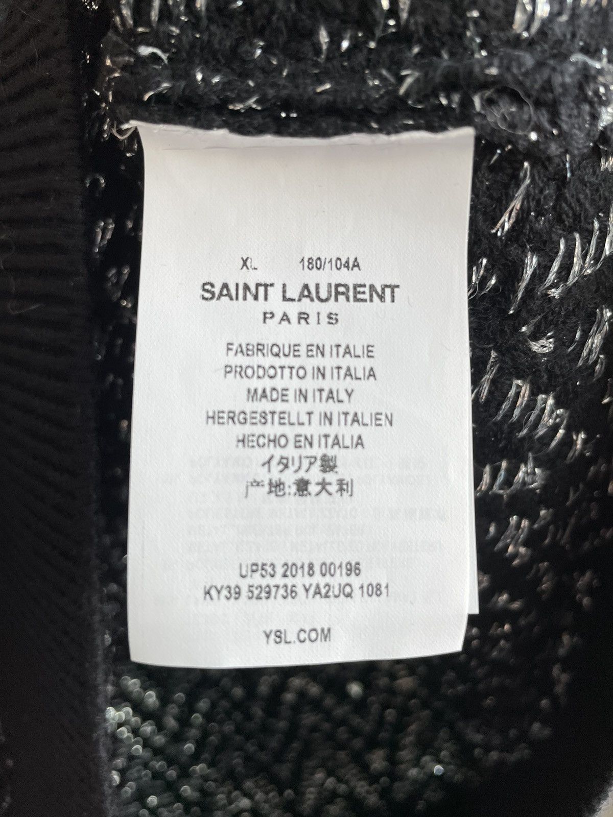 Hedi Slimane × Saint Laurent Paris × Yves Saint Laurent $1,550 Value Super Runway Rare Lurex Wool Sweater Brand New Size US L / EU 52-54 / 3 - 10 Thumbnail