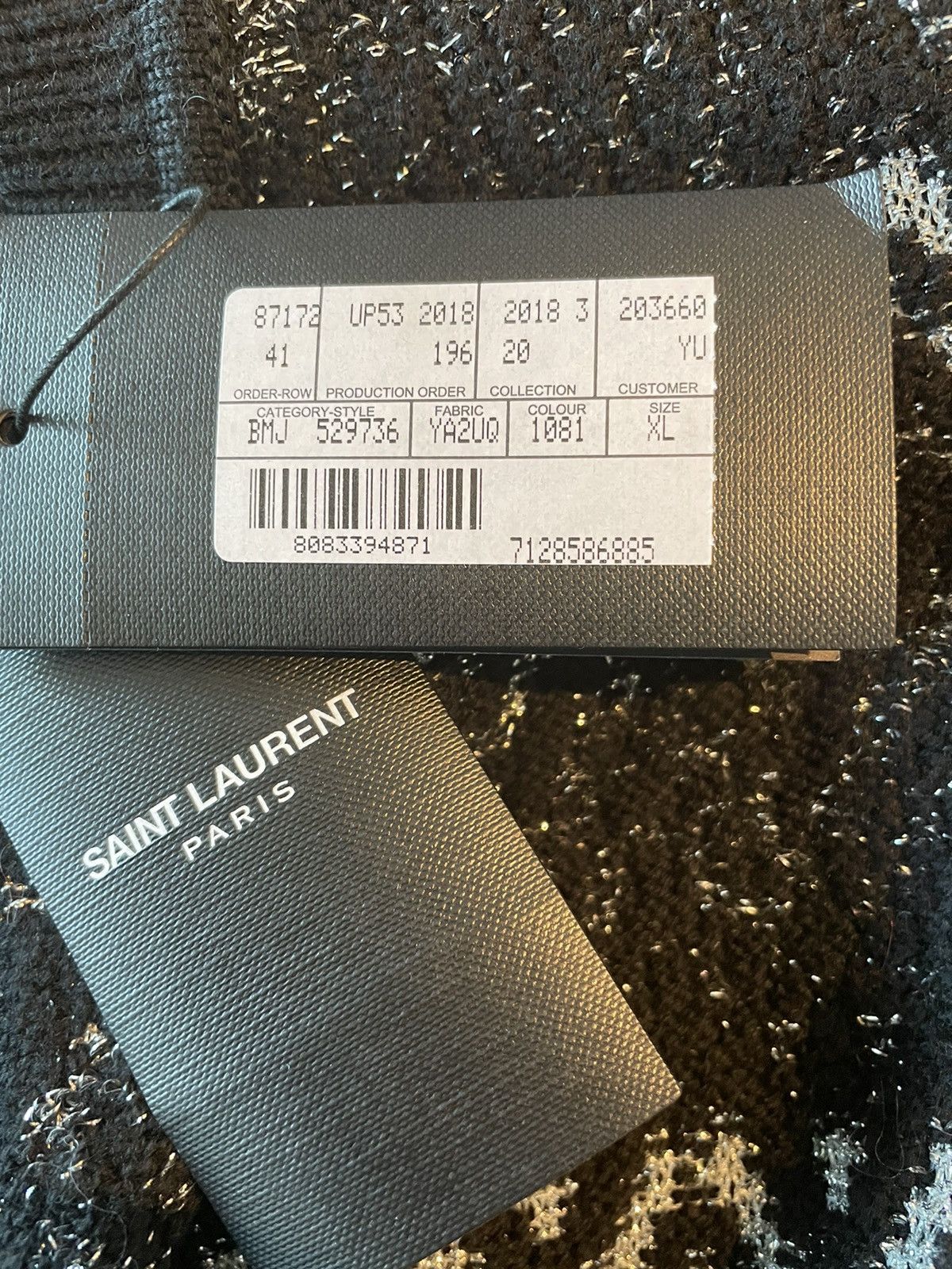 Hedi Slimane × Saint Laurent Paris × Yves Saint Laurent $1,550 Value Super Runway Rare Lurex Wool Sweater Brand New Size US L / EU 52-54 / 3 - 4 Thumbnail