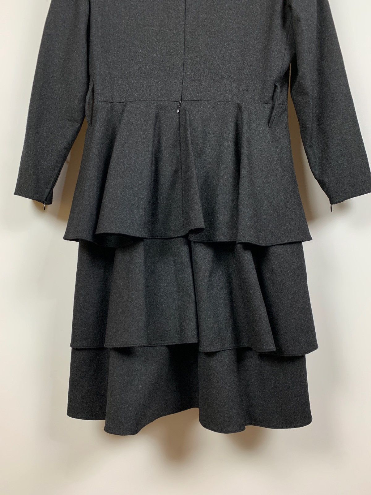 Balenciaga Vintage Balenciaga Tiered Peplum High Neck Midi Dress Size M / US 6-8 / IT 42-44 - 16 Thumbnail