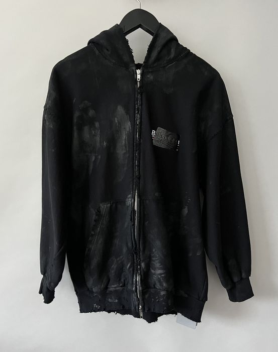 Balenciaga FW22 RUNWAY Balenciaga Gaffer Mud Dirt Zip-up Hoodie | Grailed