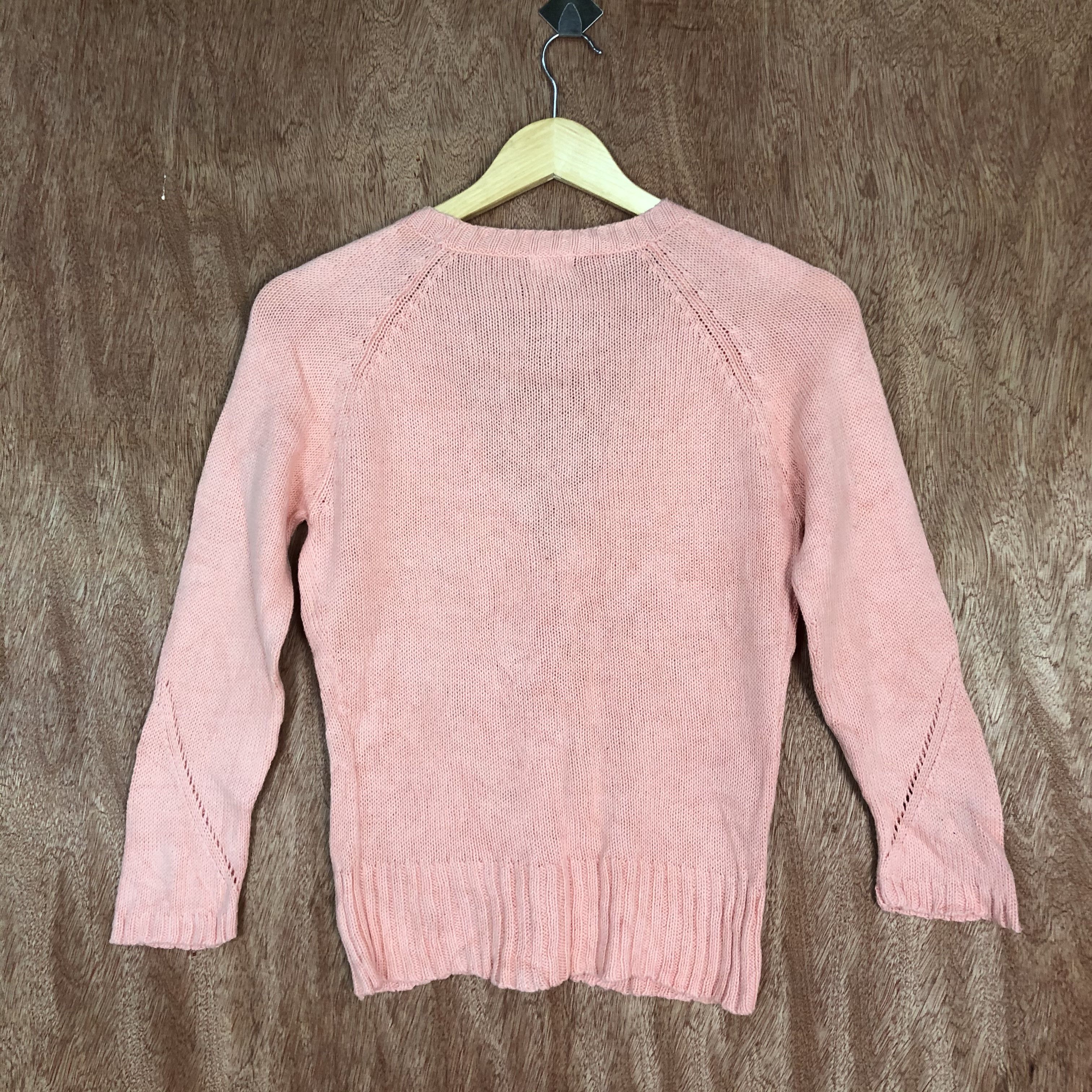 Melrose Pink Shag Shaggy Cardigan knitwear thin #c471