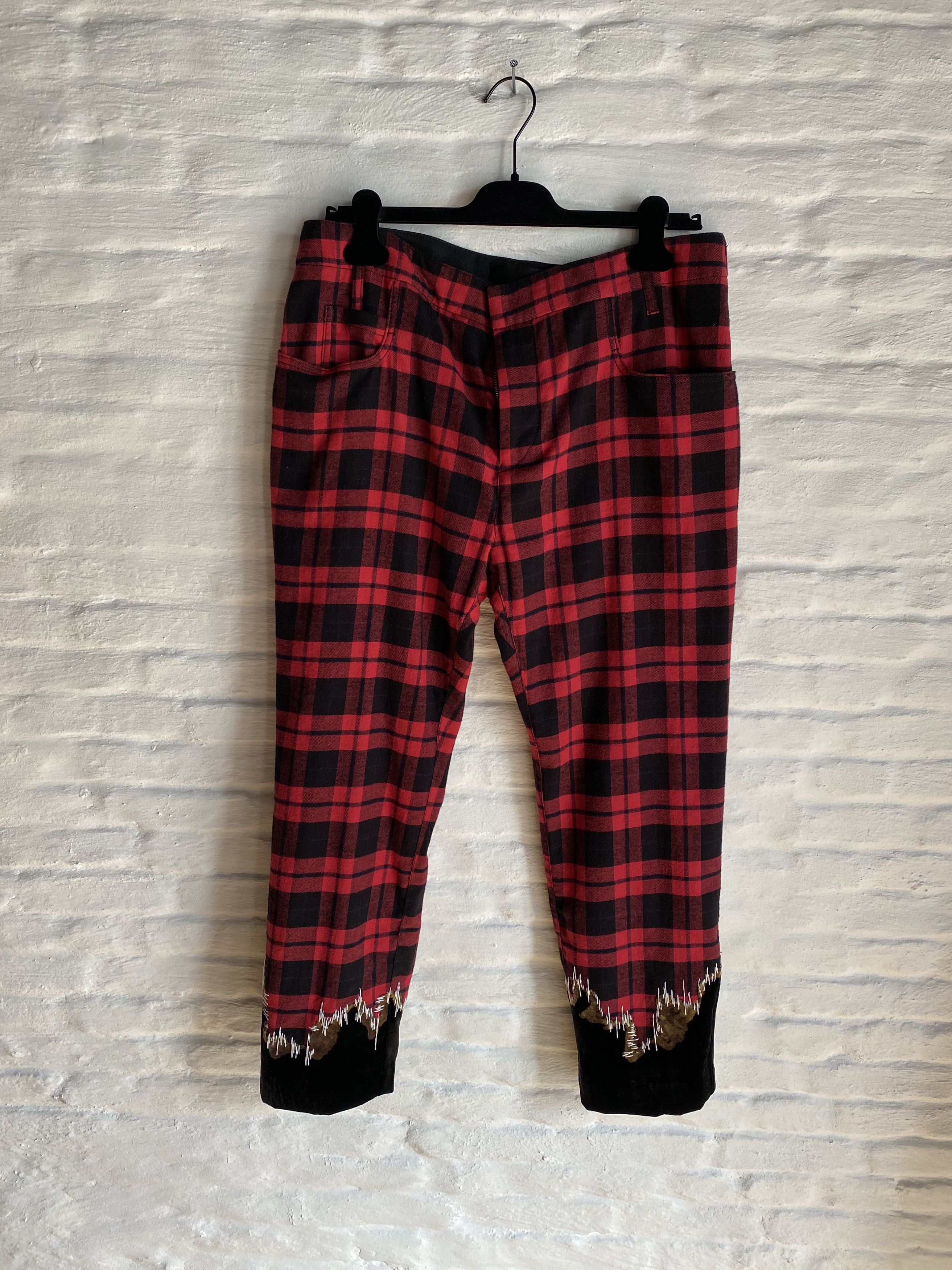 Haider Ackermann RTP 1800$Acid Burn Checkered Red Pants Size XL Size US 38 / EU 54 - 1 Thumbnail