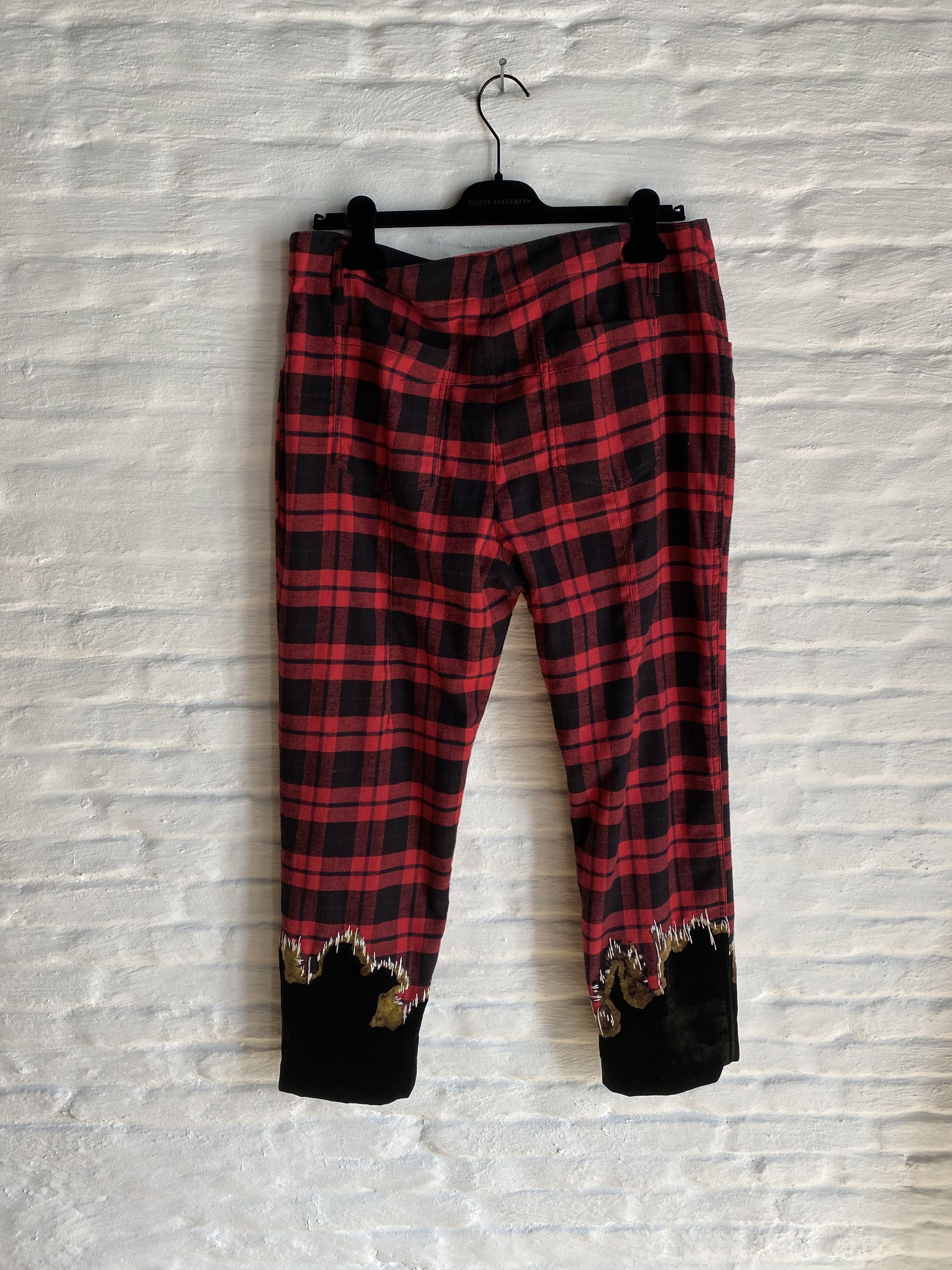 Haider Ackermann RTP 1800$Acid Burn Checkered Red Pants Size XL Size US 38 / EU 54 - 4 Thumbnail