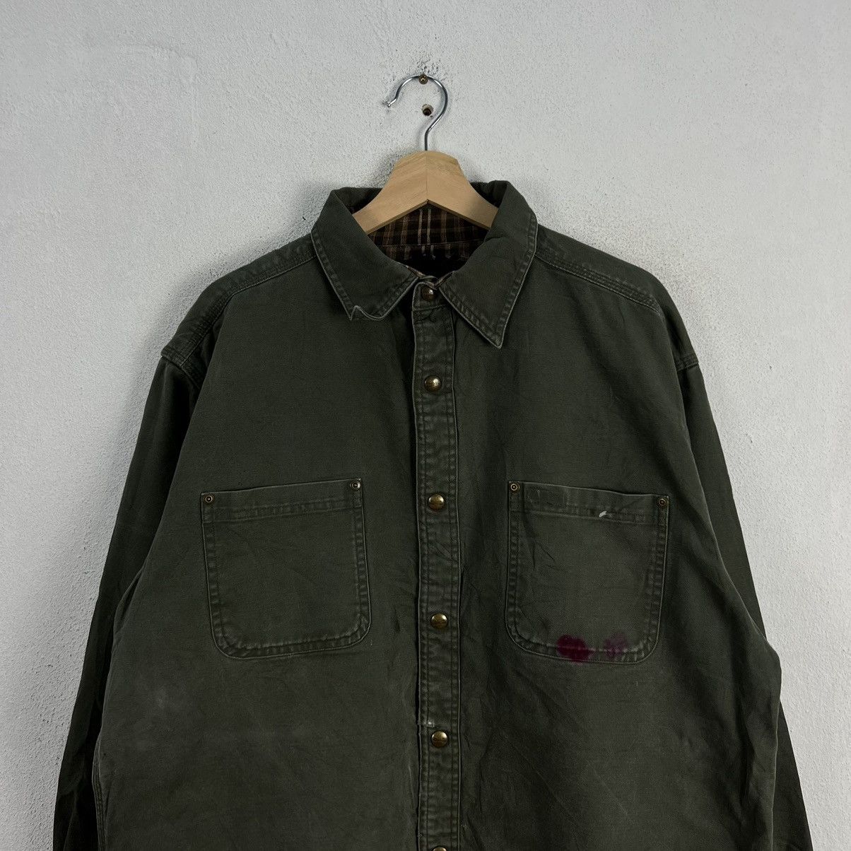 Carhartt VINTAGE CARHARTT DISTRESSED WORKERS JACKET BLANKET TARTAN Size US L / EU 52-54 / 3 - 3 Thumbnail