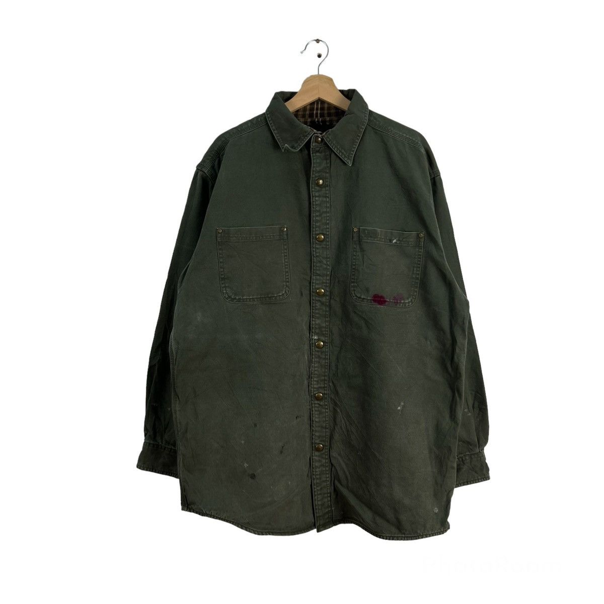 VINTAGE CARHARTT DISTRESSED WORKERS JACKET BLANKET TARTAN
