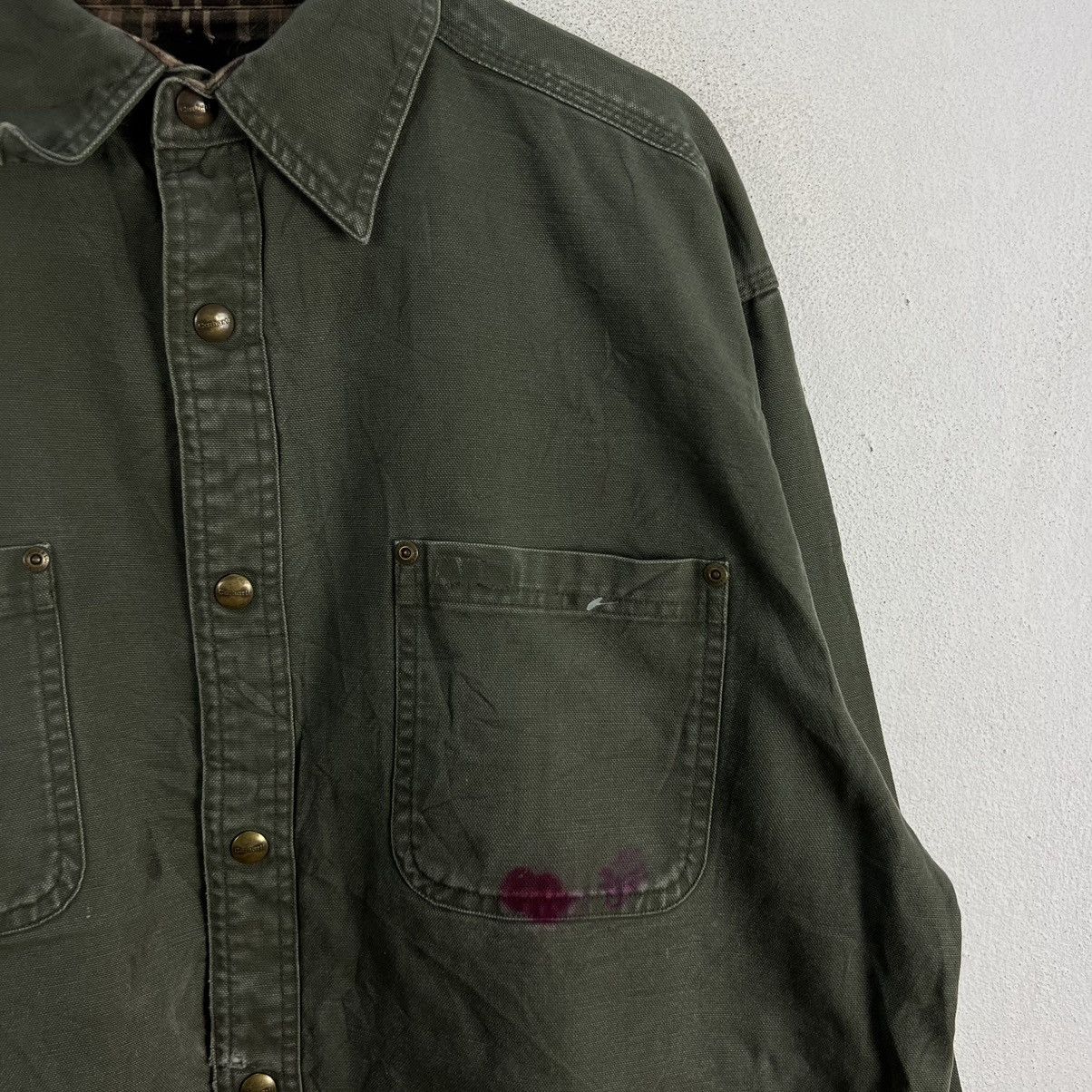 Carhartt VINTAGE CARHARTT DISTRESSED WORKERS JACKET BLANKET TARTAN Size US L / EU 52-54 / 3 - 5 Thumbnail