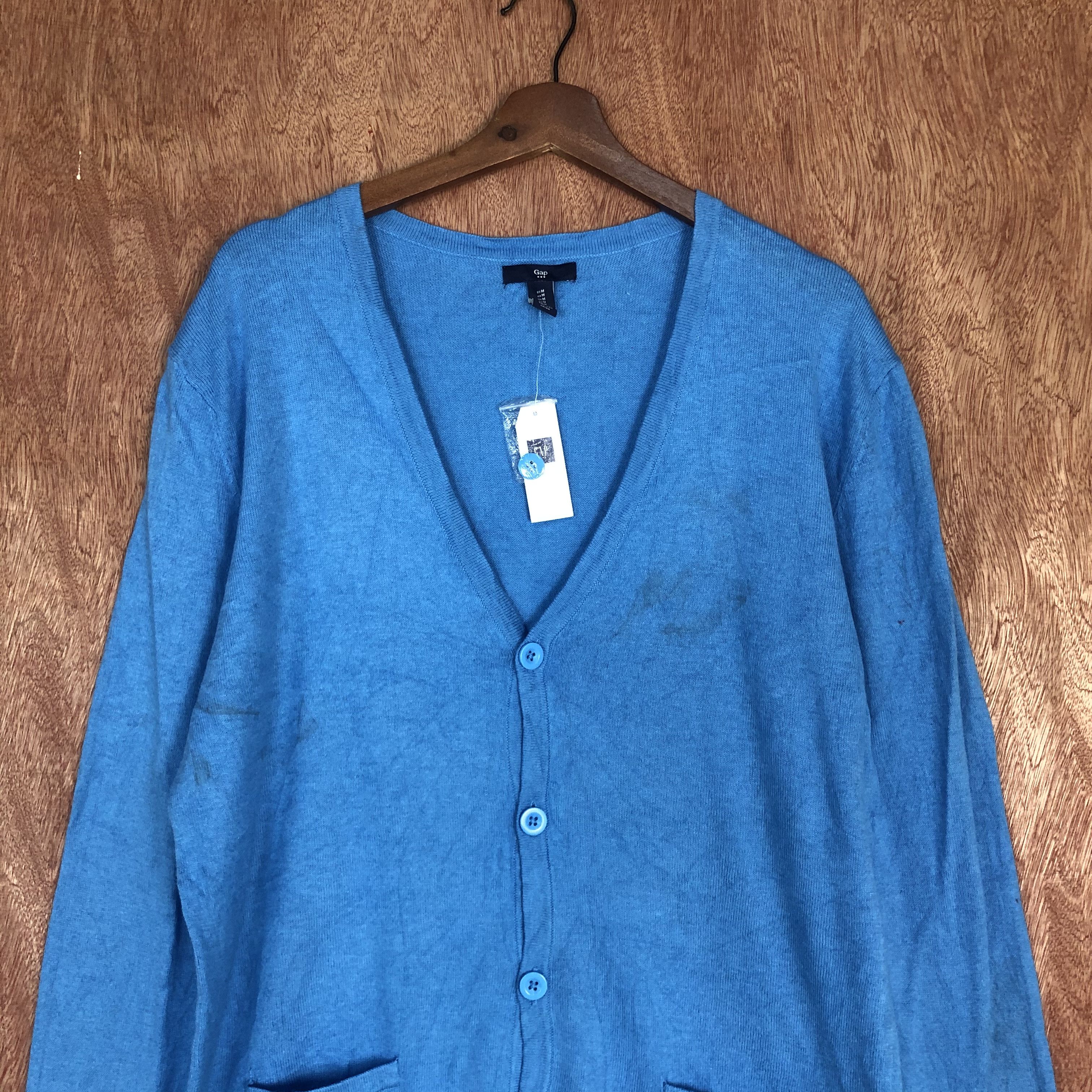 Japanese Brand Gap Navy Blue Cardigan knitwear like cobain #c513 Size US M / EU 48-50 / 2 - 2 Thumbnail