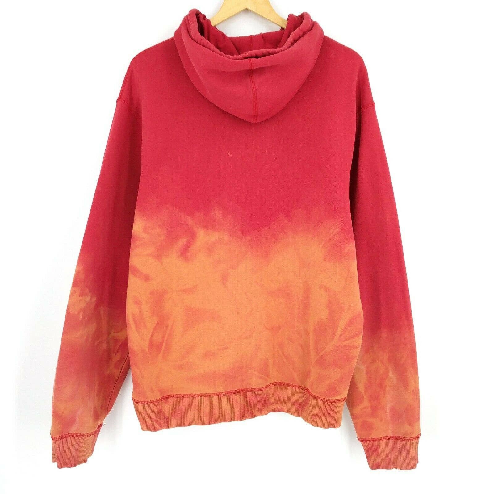 Nike × Vintage Vintage Nike Custom Flame Bleached Dye Distressed Hoodie L Size US L / EU 52-54 / 3 - 2 Thumbnail
