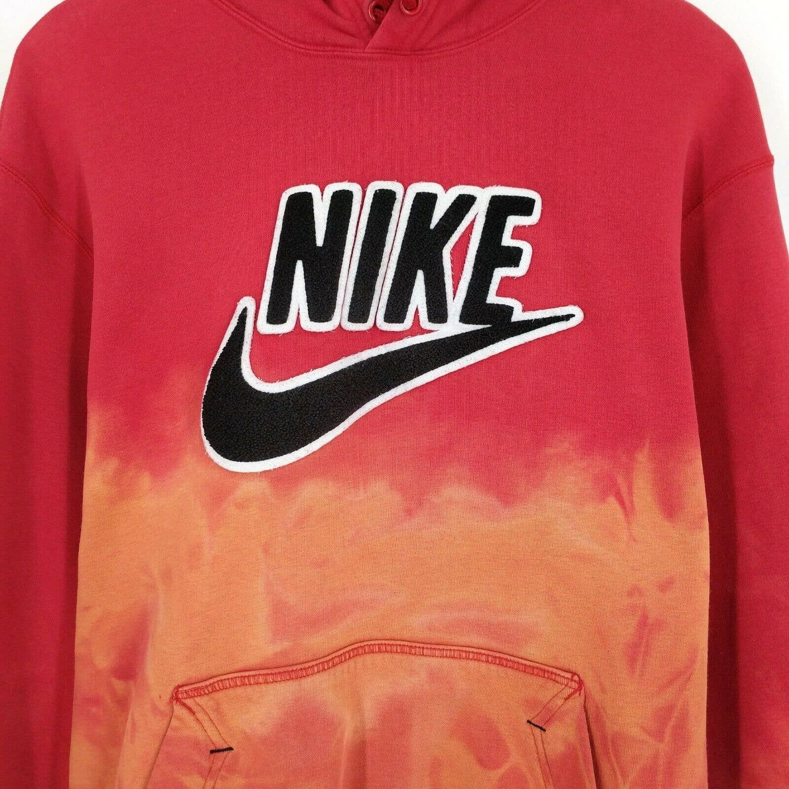 Nike × Vintage Vintage Nike Custom Flame Bleached Dye Distressed Hoodie L Size US L / EU 52-54 / 3 - 3 Thumbnail