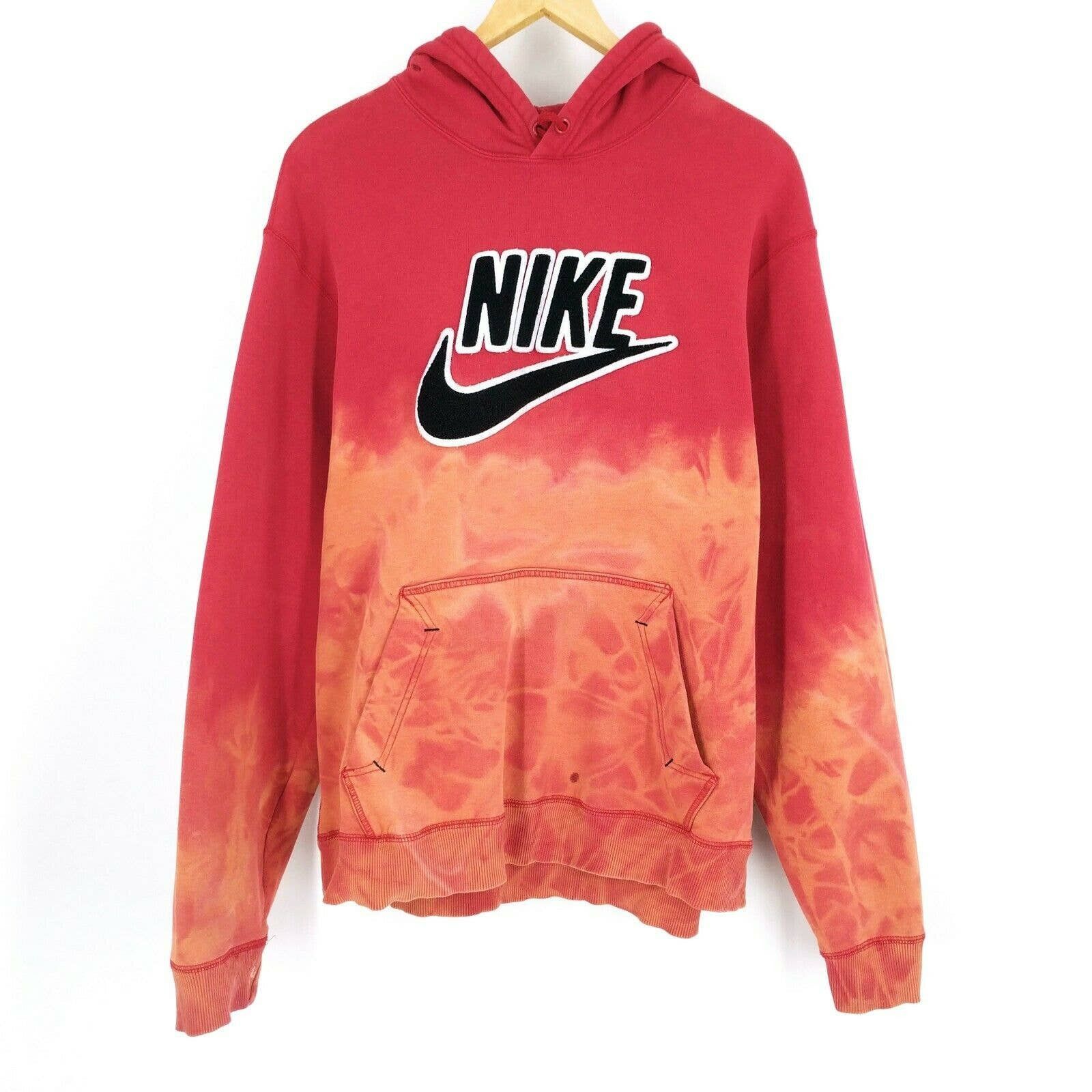 Nike × Vintage Vintage Nike Custom Flame Bleached Dye Distressed Hoodie L Size US L / EU 52-54 / 3 - 1 Thumbnail