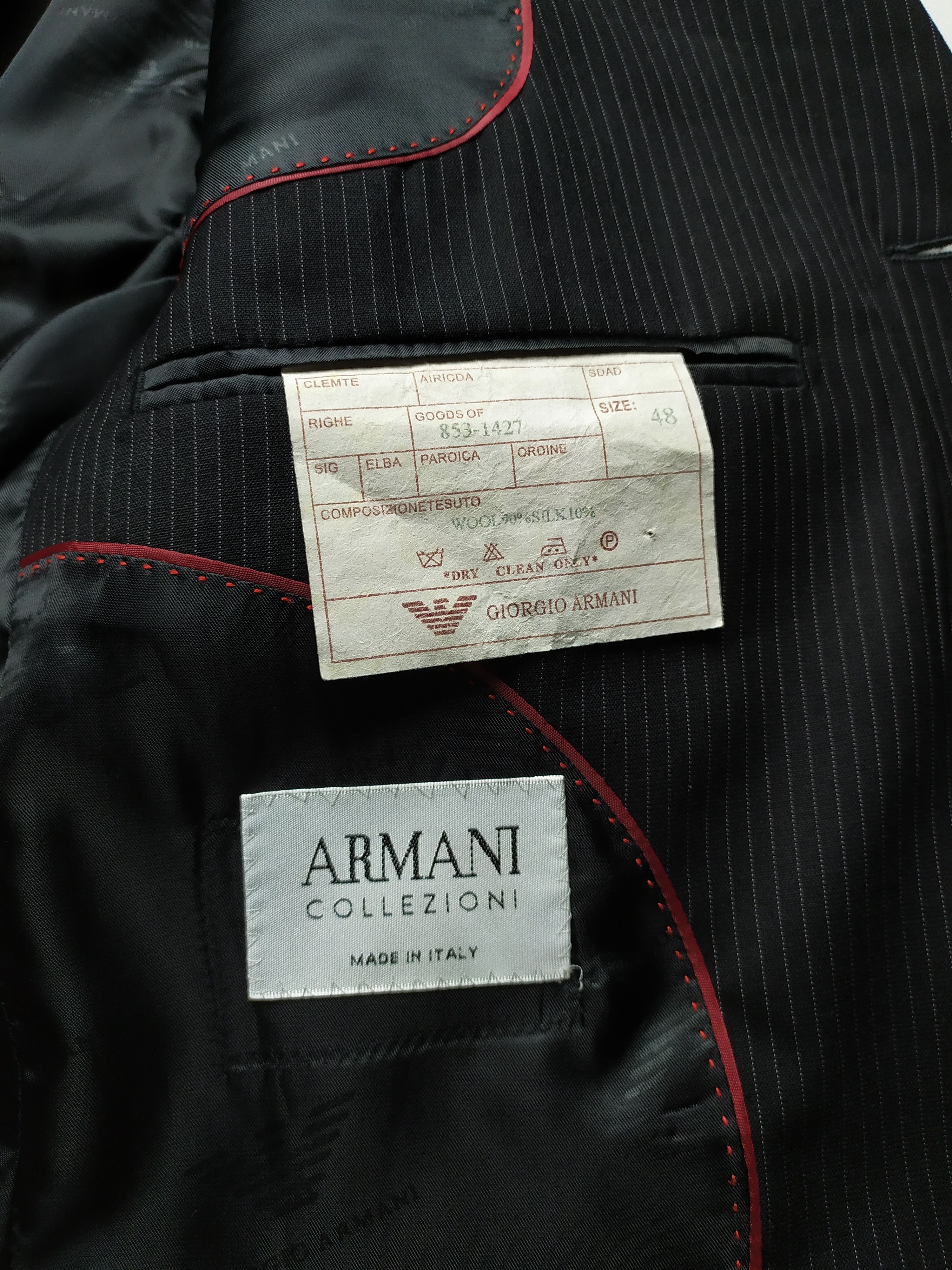 Armani Armani Collezioni Striped classic Wool/Silk Blazer Size 48R - 10 Thumbnail