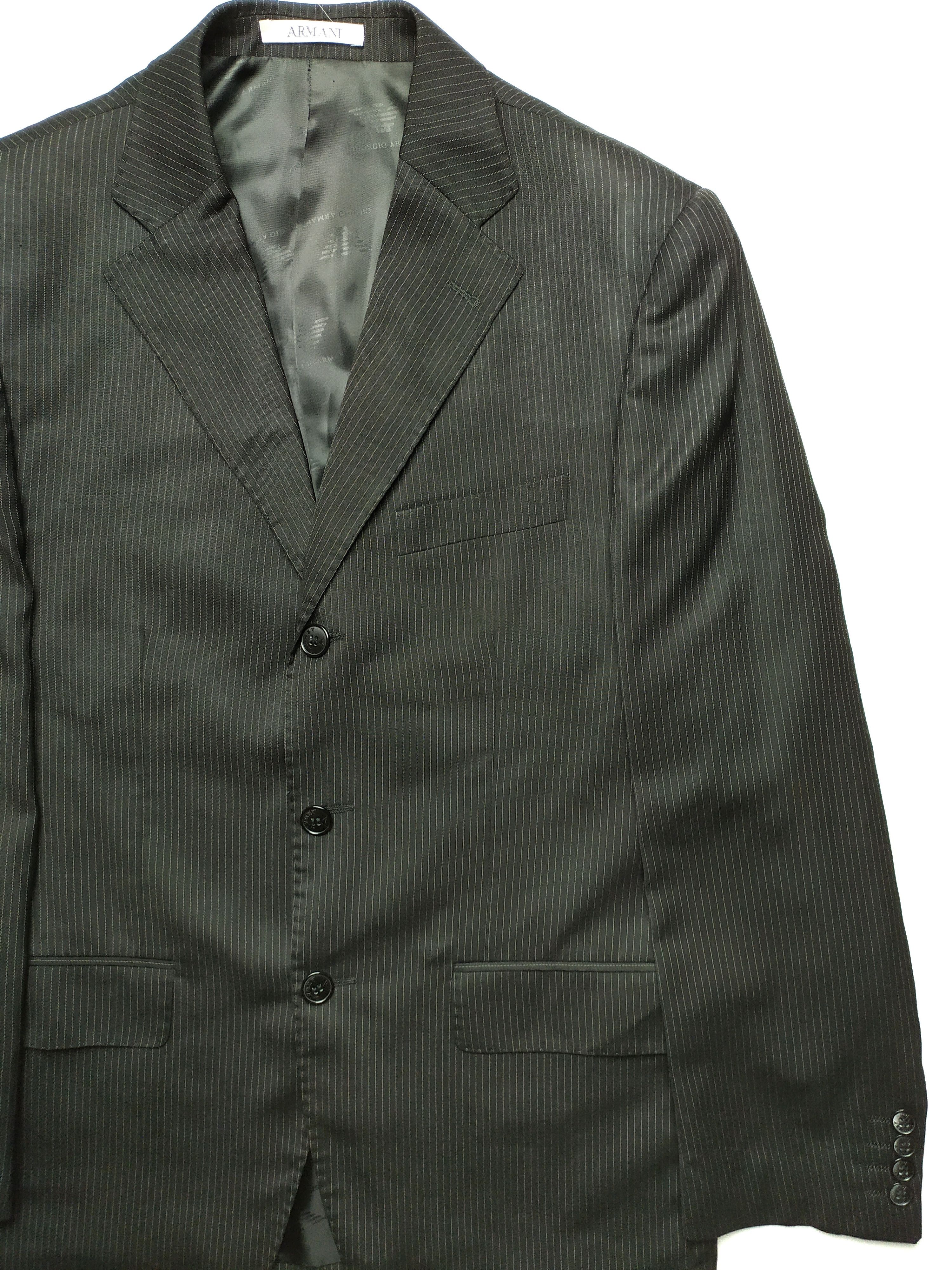 Armani Armani Collezioni Striped classic Wool/Silk Blazer Size 48R - 2 Thumbnail