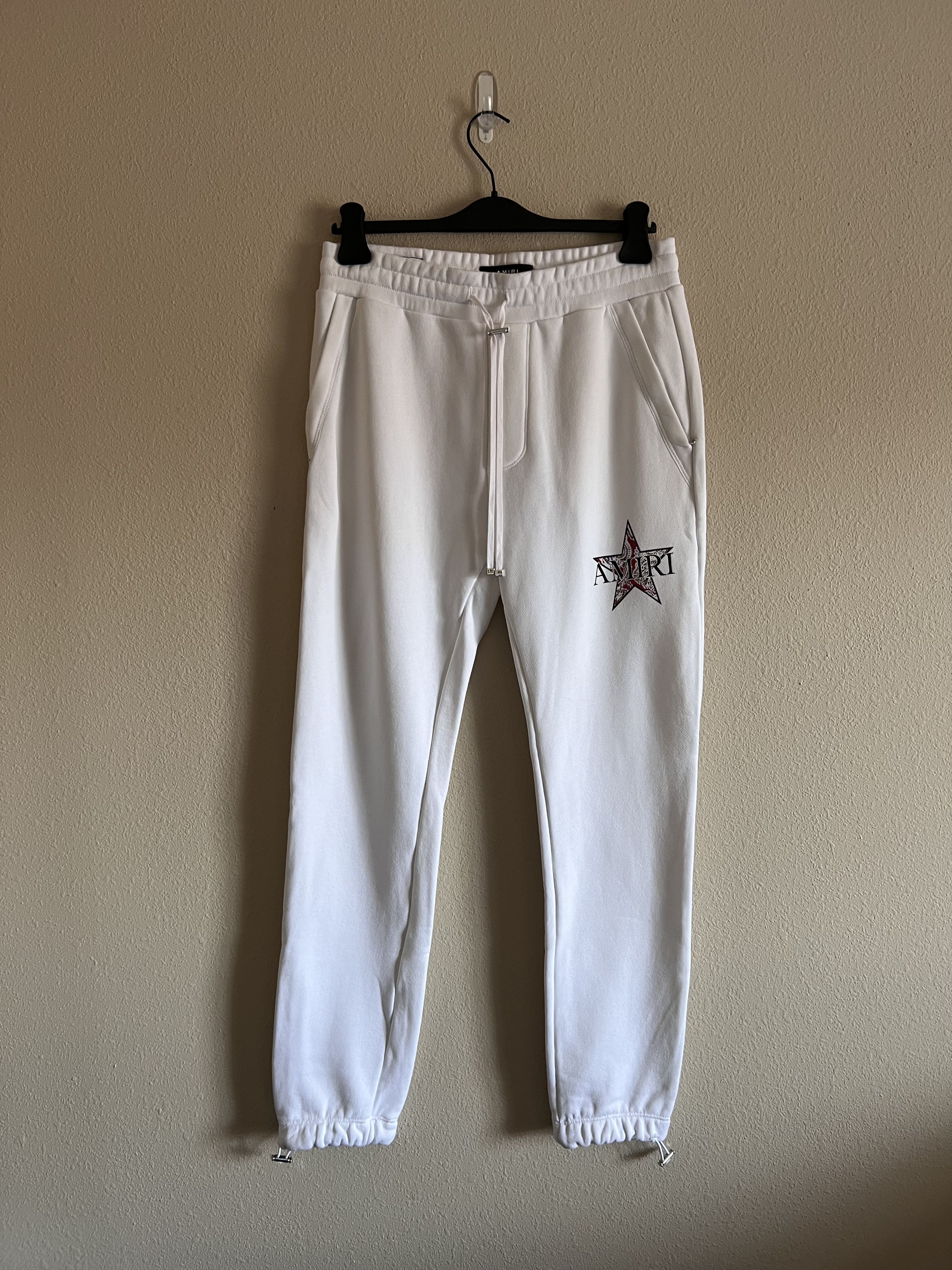 image of Amiri Paisley Star Sweatpants In White, Men's (Size 32)