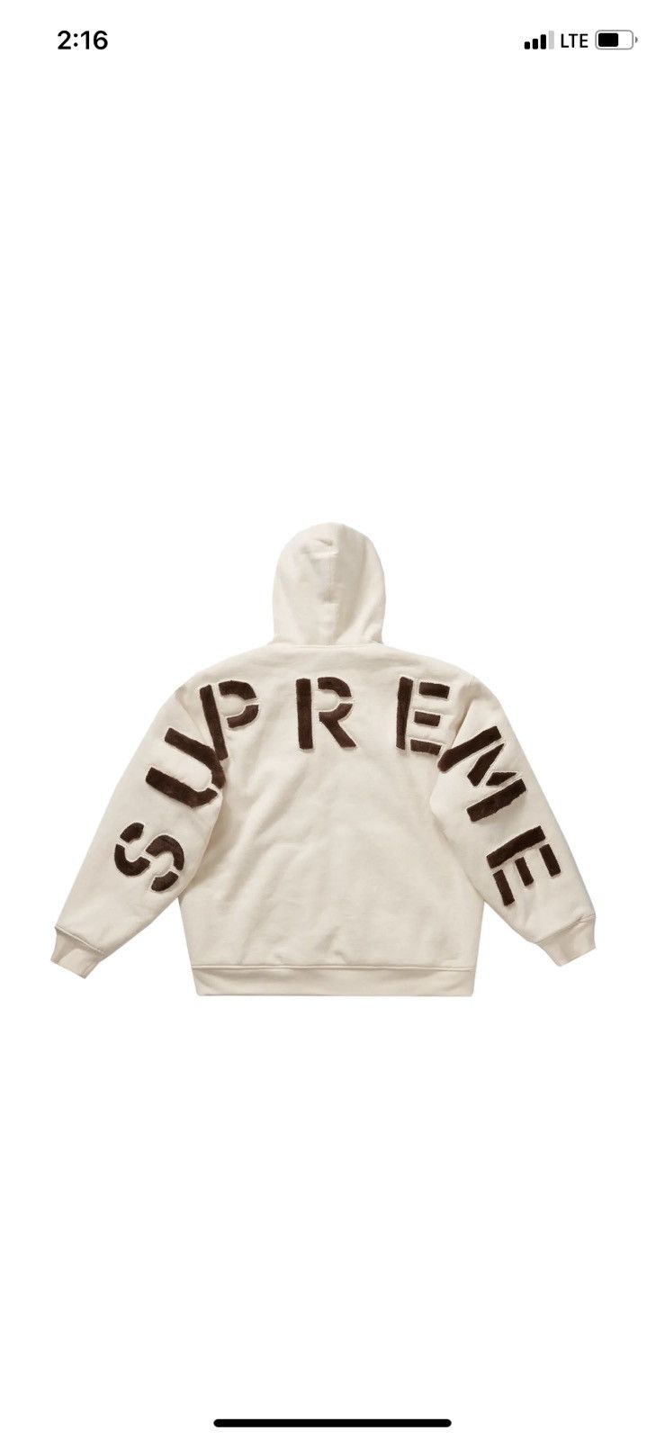 image of Supreme Faux Fur Lined Zip Up Hooded Sweatshirt Size Xl, Men's