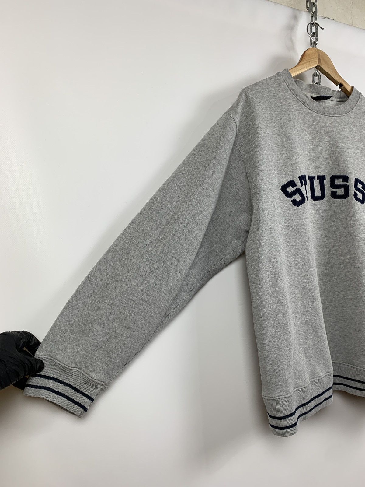 Stussy 90s Vintage Stussy Embroidered Logo Crewneck Grey Sweatshirt Size US XL / EU 56 / 4 - 8 Thumbnail