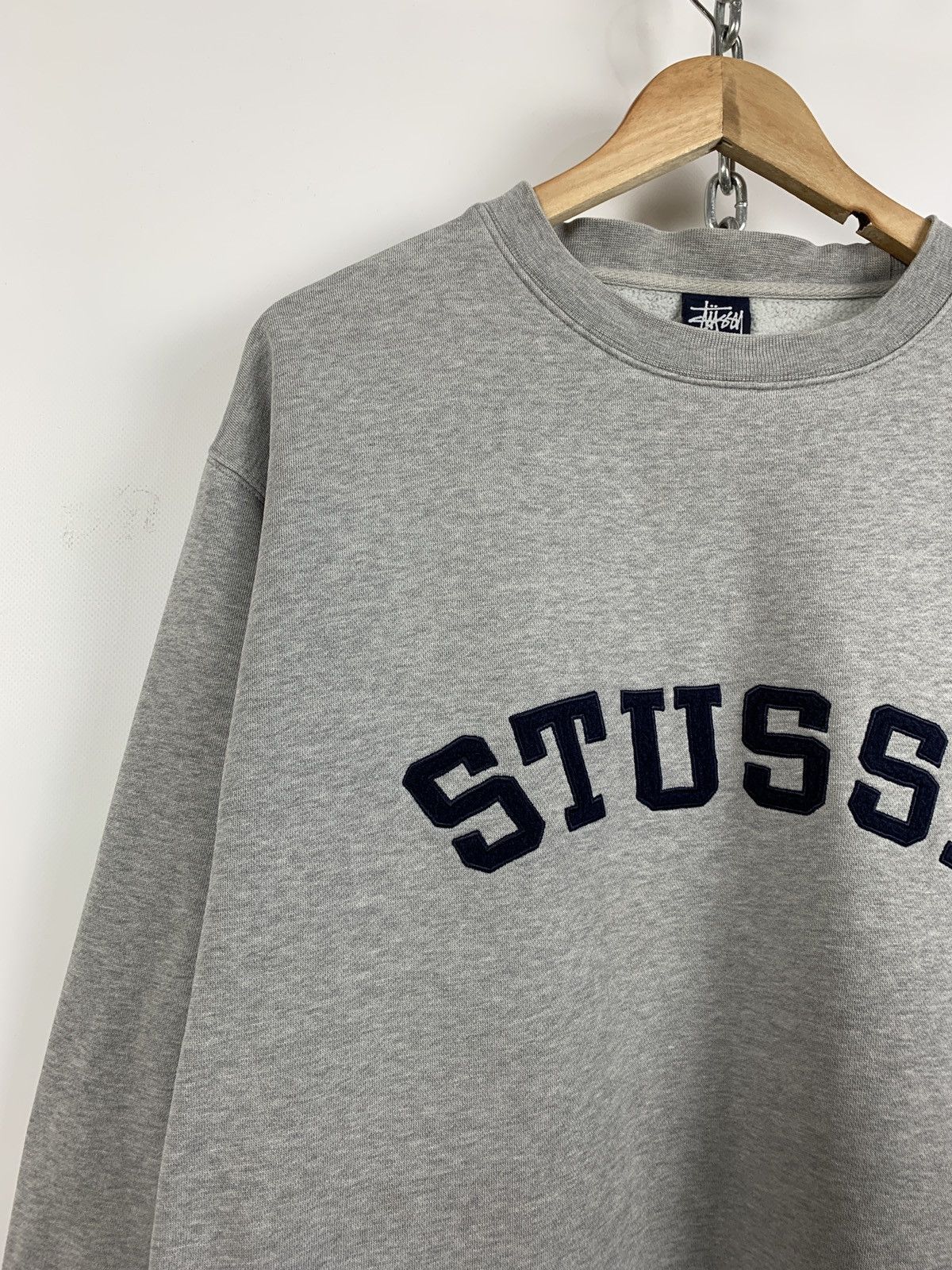 Stussy 90s Vintage Stussy Embroidered Logo Crewneck Grey Sweatshirt Size US XL / EU 56 / 4 - 5 Thumbnail