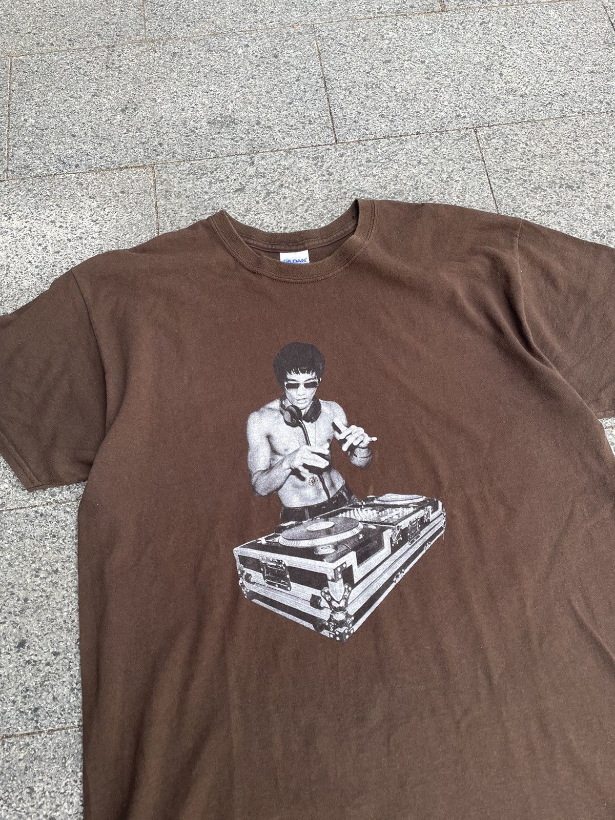 Band Tees × Rap Tees Vintage Bruce Lee Kung Fu Dj movie brown t shirt Size US L / EU 52-54 / 3 - 2 Thumbnail