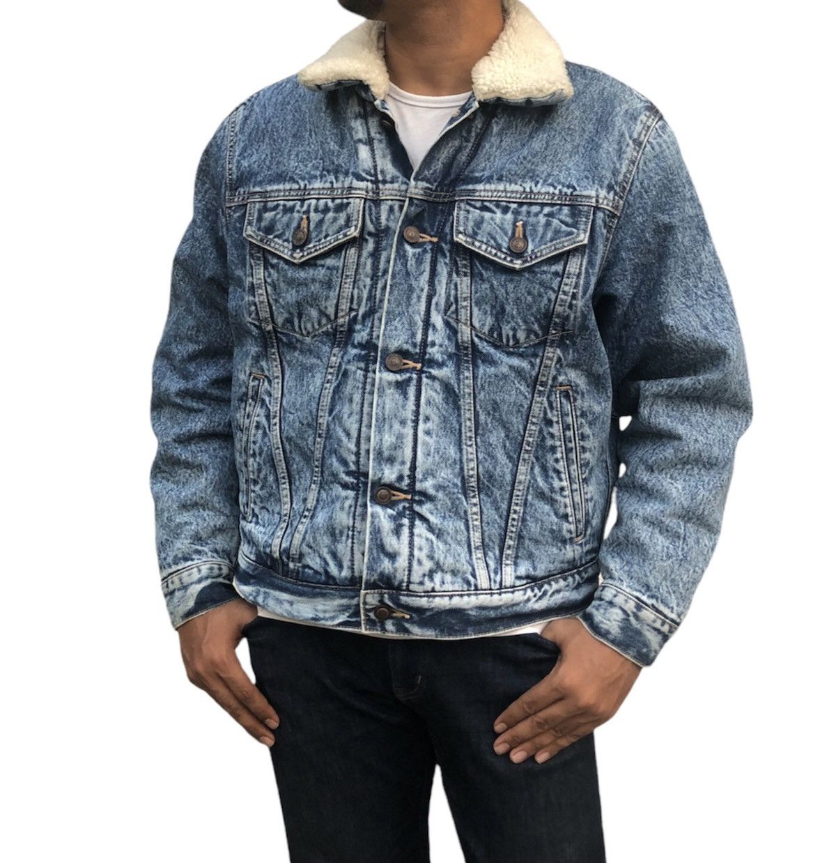Edwin Vintage Edwin Sherpa Lined Denim Jacket Size US L / EU 52-54 / 3 - 4 Thumbnail