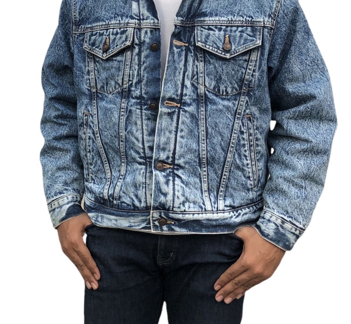 Edwin Vintage Edwin Sherpa Lined Denim Jacket Size US L / EU 52-54 / 3 - 3 Thumbnail