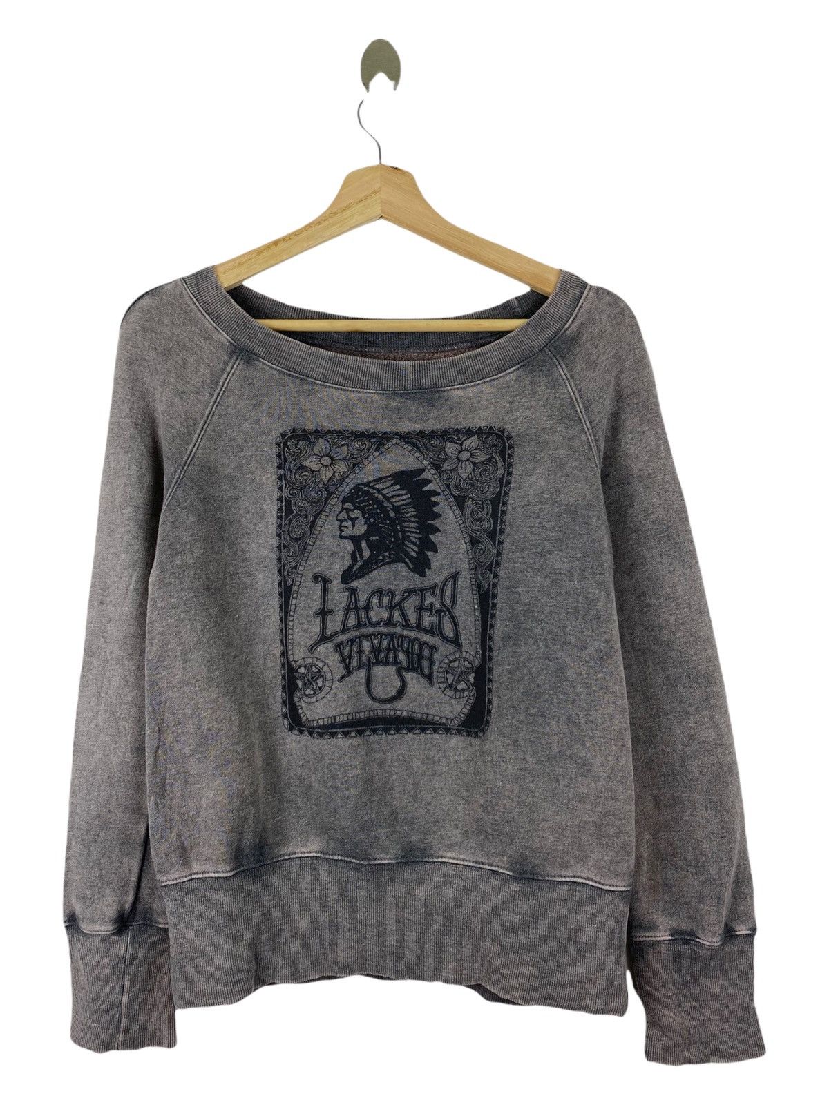 image of Vintage Lacker Viva You Sweatshirt in Grey, Men's (Size Small)