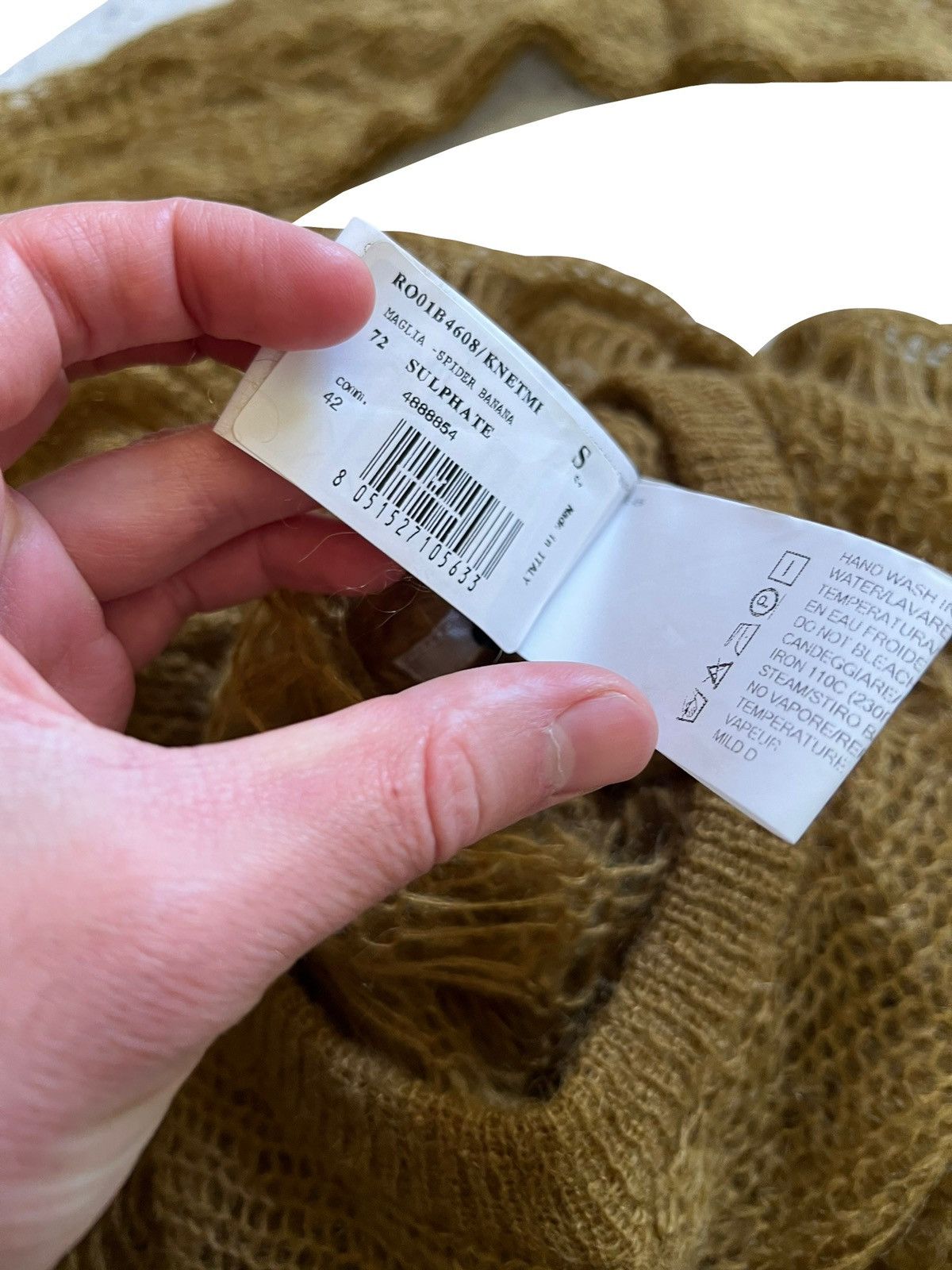 Rick Owens 2022 Fogachine Mohair Spider Banana Knit Size US S / EU 44-46 / 1 - 6 Thumbnail