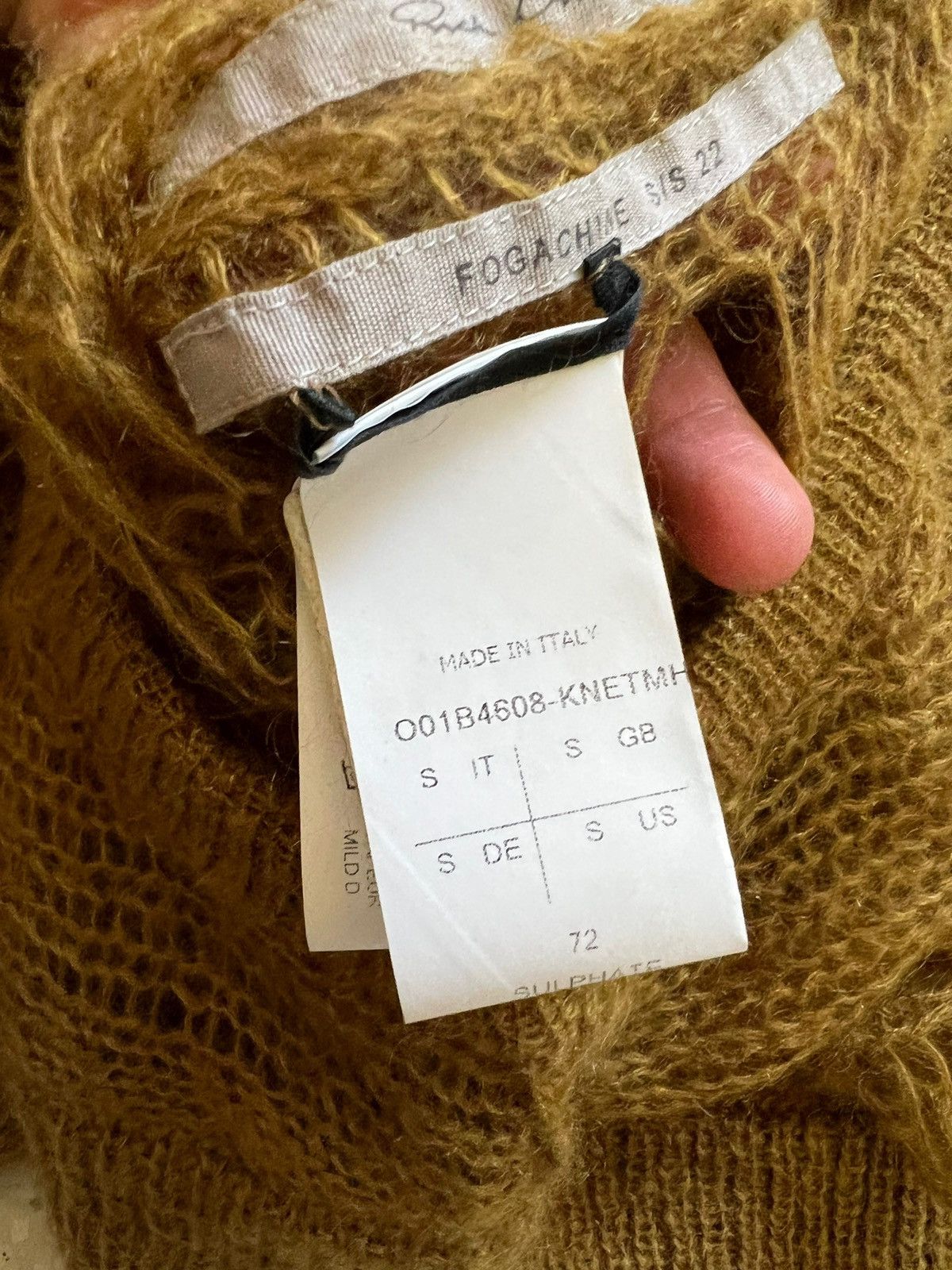 Rick Owens 2022 Fogachine Mohair Spider Banana Knit Size US S / EU 44-46 / 1 - 5 Thumbnail
