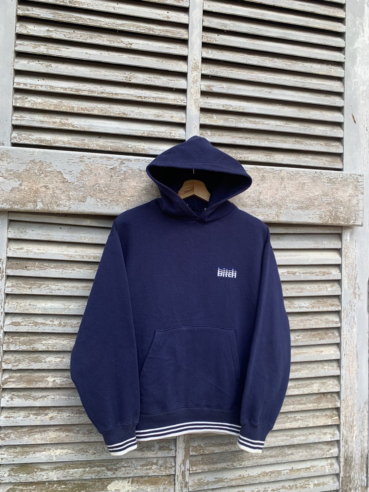 👹Vintage 90s BITCH SKATEBOARD Monogram Logo Hoodie