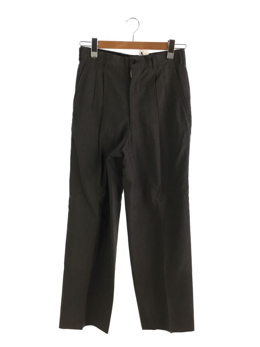 Casual Pants Gray Plain Wool Slacks Zip Fly