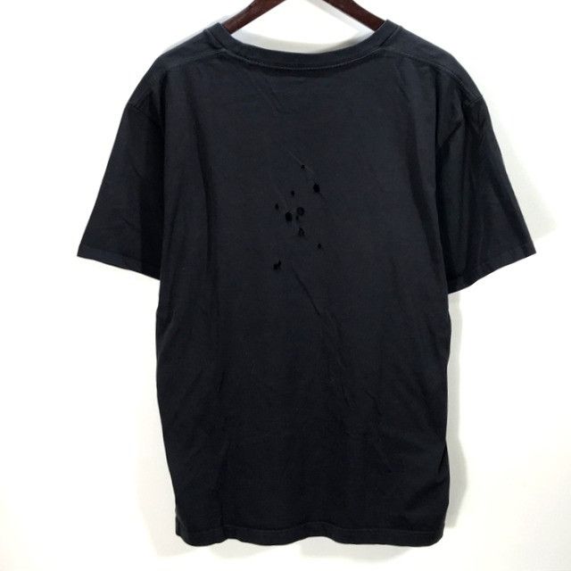 Short Sleeve T-Shirts Black Damage Process Logo Cotton