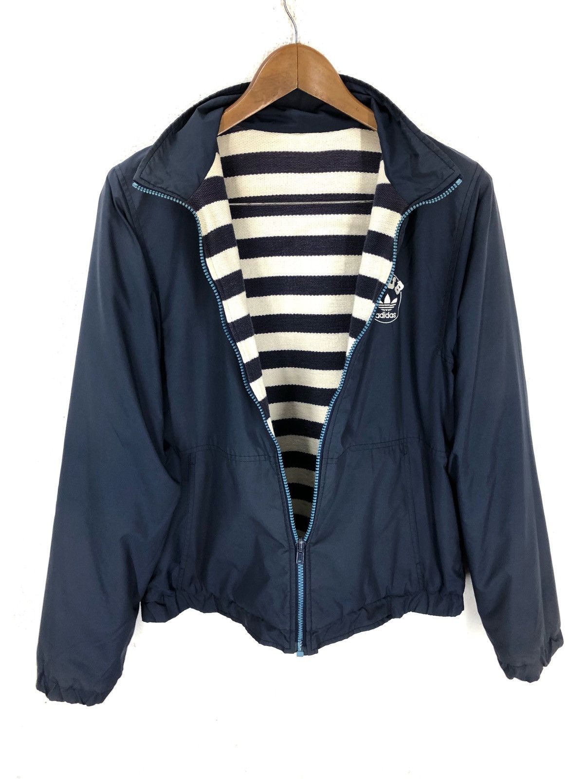 Adidas × Vintage Vtg adidas club stripe reversible jacket cw21 Size US L / EU 52-54 / 3 - 6 Thumbnail