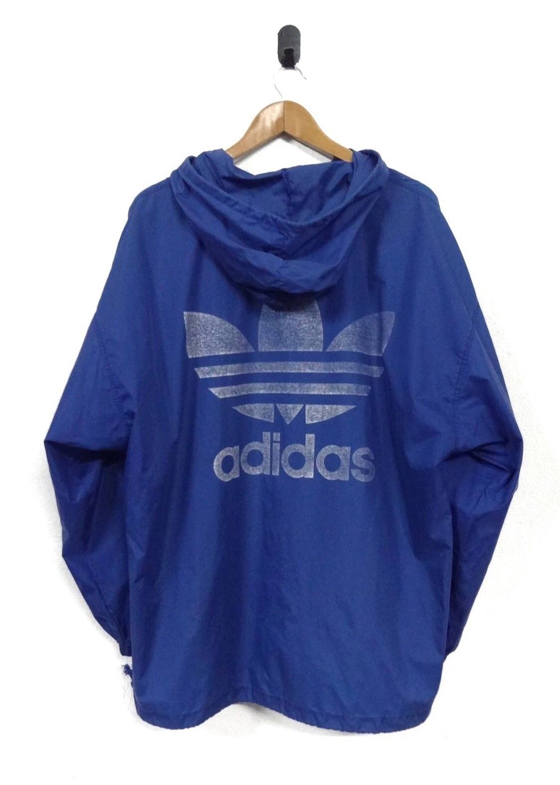 Adidas × Vintage ADIDAS hoodie long jacket hip hop swag raptees big logo Size US XL / EU 56 / 4 - 1 Thumbnail