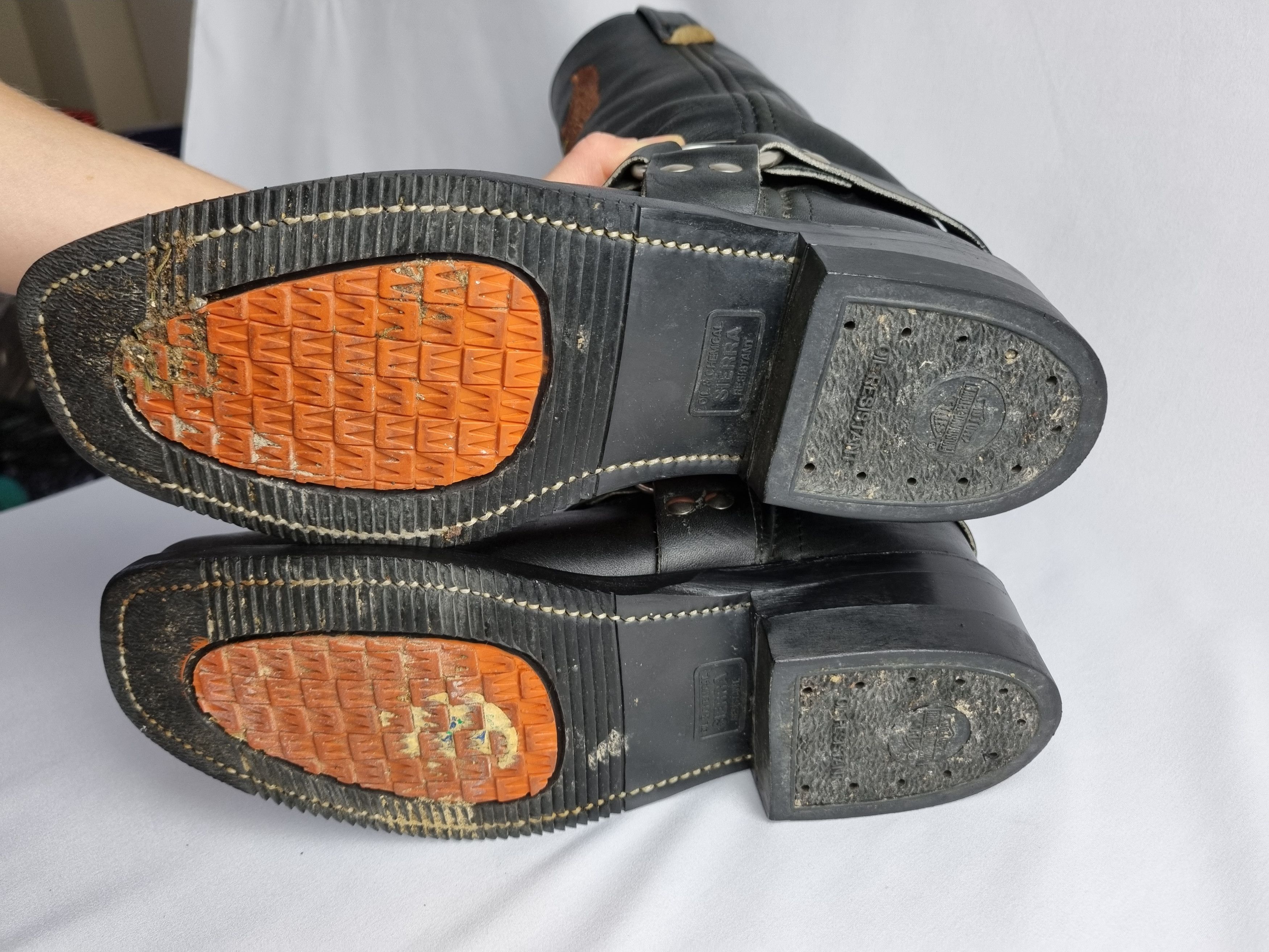 Harley Davidson × Vintage 🤠 Harley Davidson Embroidered Eagle Logo Leather Boots Size US 9 / EU 42 - 12 Thumbnail