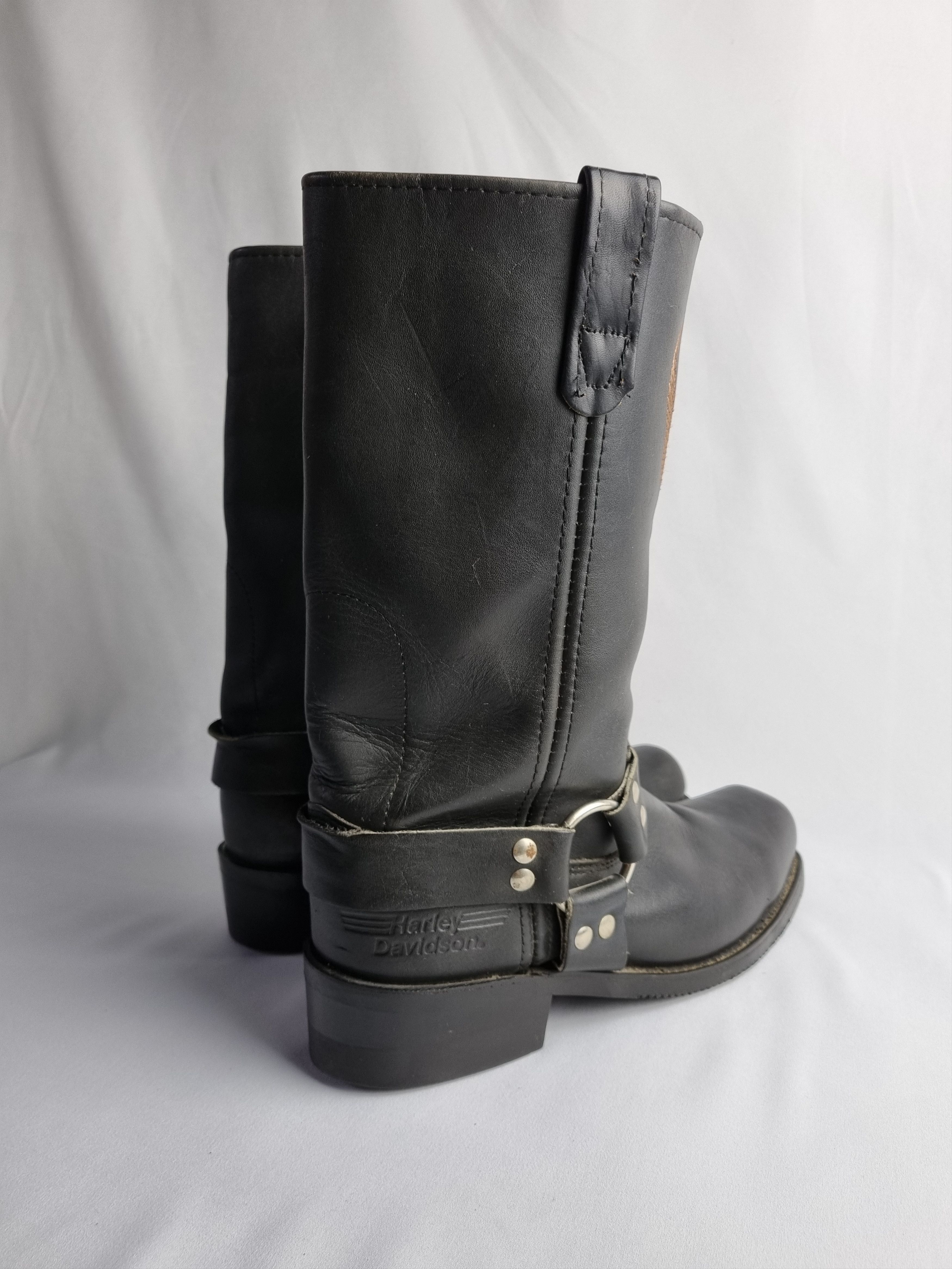 Harley Davidson × Vintage 🤠 Harley Davidson Embroidered Eagle Logo Leather Boots Size US 9 / EU 42 - 7 Thumbnail