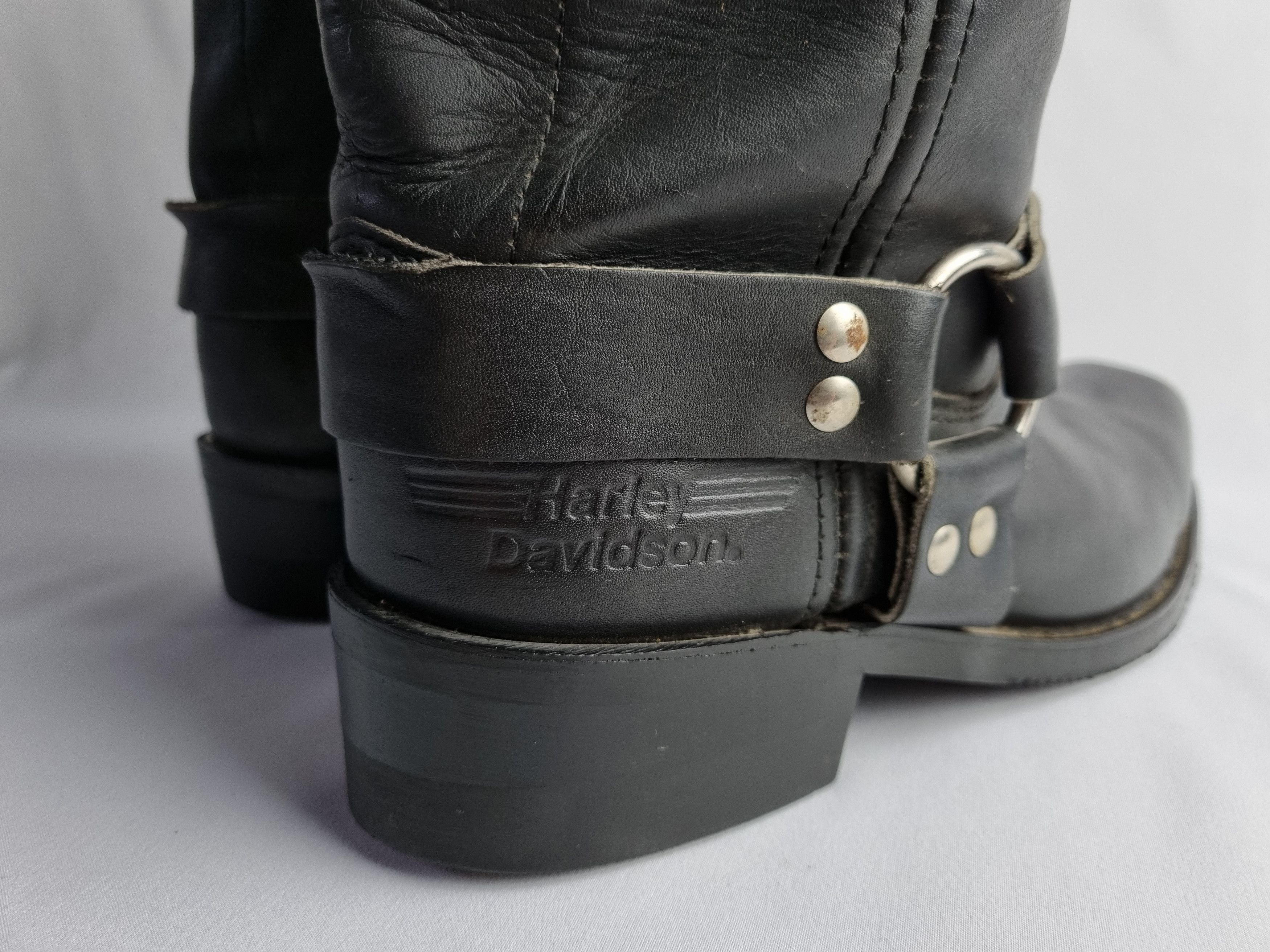 Harley Davidson × Vintage 🤠 Harley Davidson Embroidered Eagle Logo Leather Boots Size US 9 / EU 42 - 17 Thumbnail