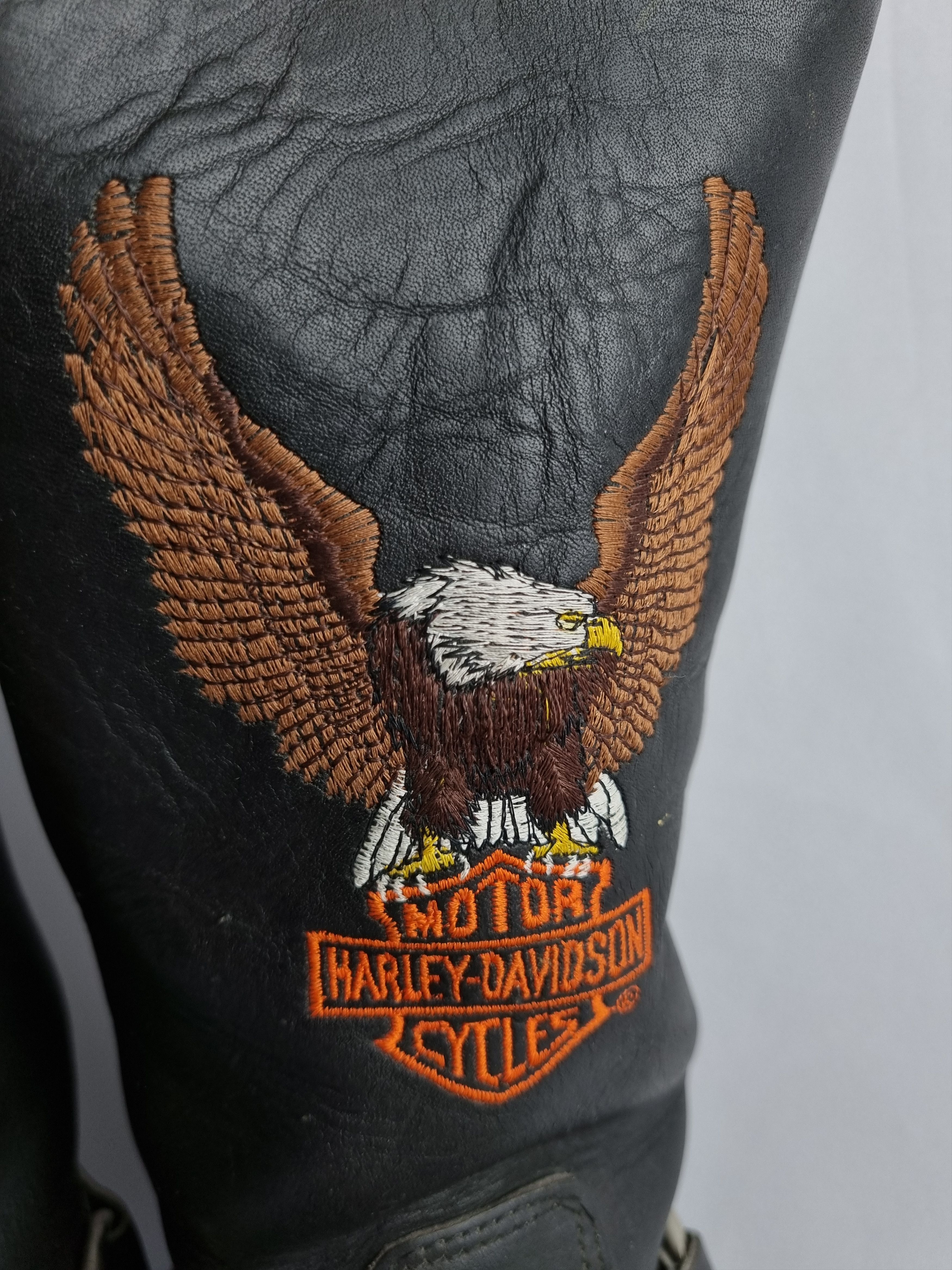 Harley Davidson × Vintage 🤠 Harley Davidson Embroidered Eagle Logo Leather Boots Size US 9 / EU 42 - 11 Thumbnail