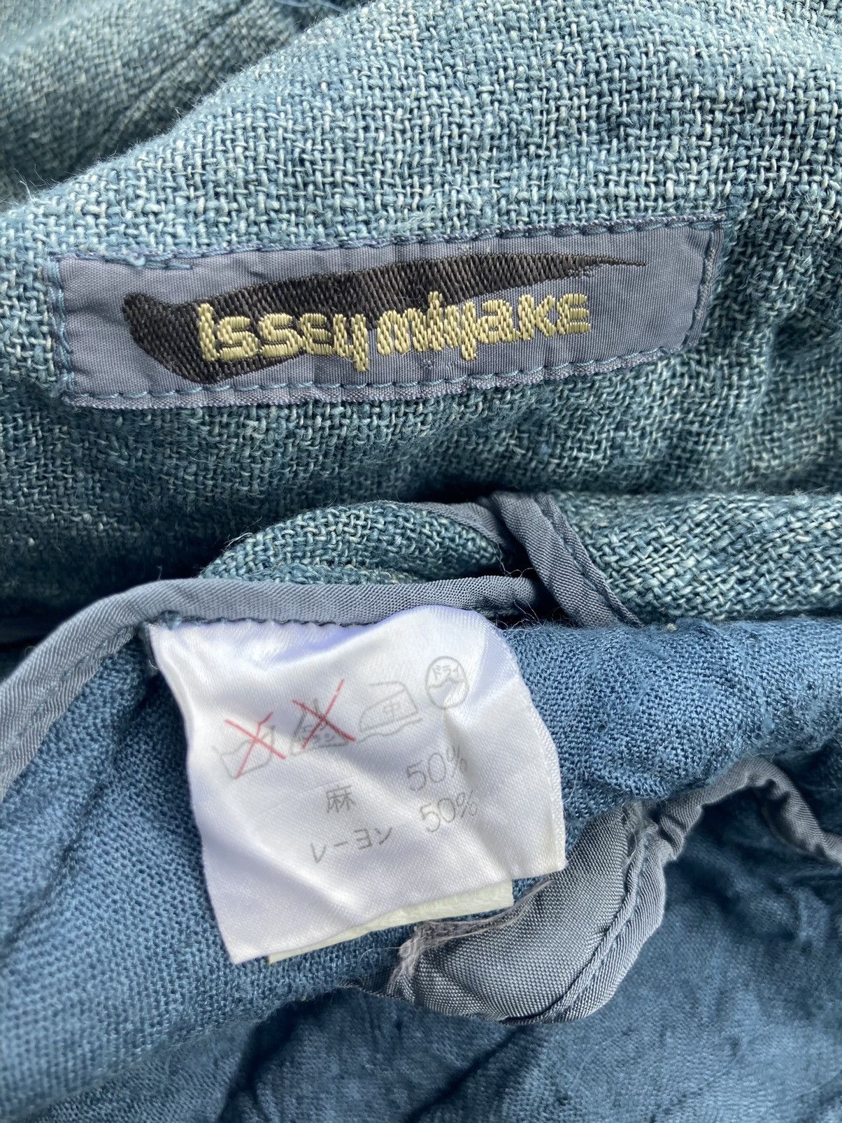 Issey Miyake × Vintage ISSEY MIYAKE CLASSIC INDIGO LINEN SHIRT Size US S / EU 44-46 / 1 - 8 Thumbnail