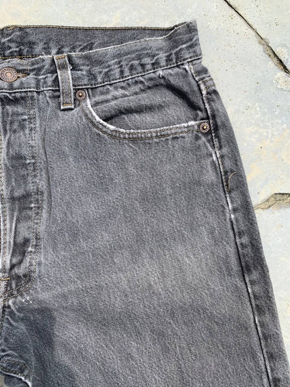 Levi's Vintage Levis 501 Stone Wash Grey Repaired Jeans Size US 32 / EU 48 - 4 Thumbnail