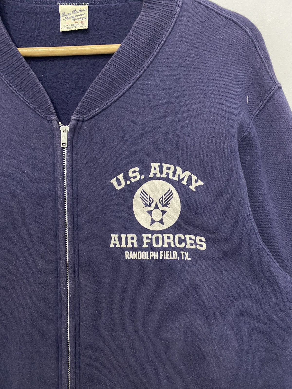 Buzz Rickson's Vintage 90s Buzz Rickson UsArmy AirForce Sweater Fullzipper Size US L / EU 52-54 / 3 - 6 Thumbnail
